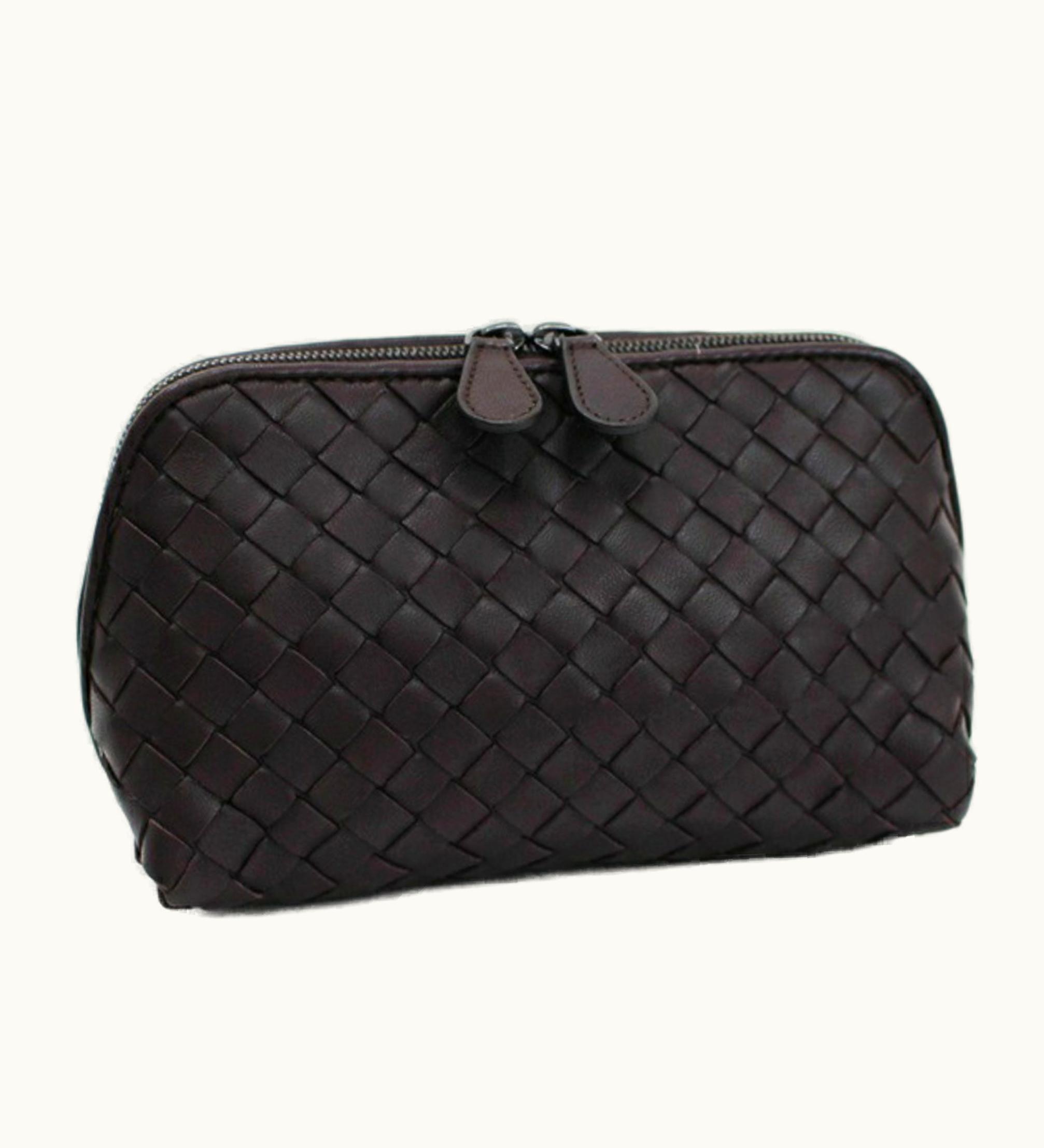 Bottega Veneta Bottega Veneta Intrecciato Pouch Leather Dark Brown
