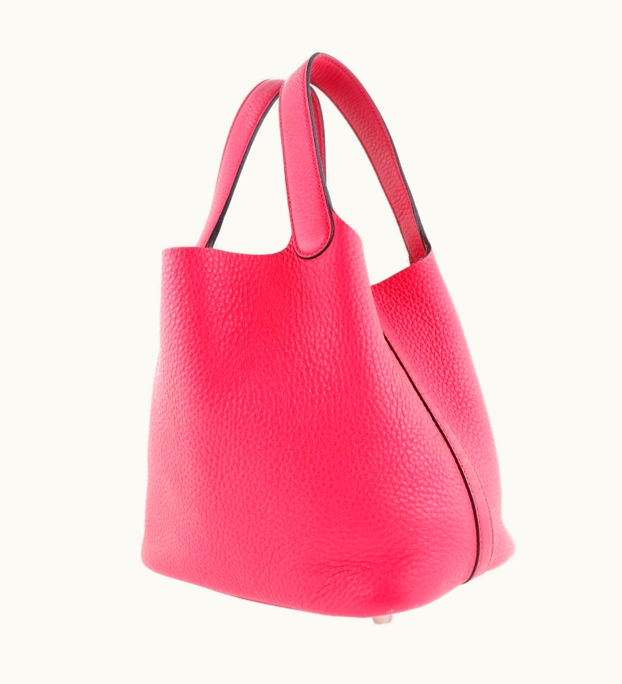 Hermès Hermès Picotin Lock PM Taurillon Clemence Rose Extreme Red A Ladies Handbag