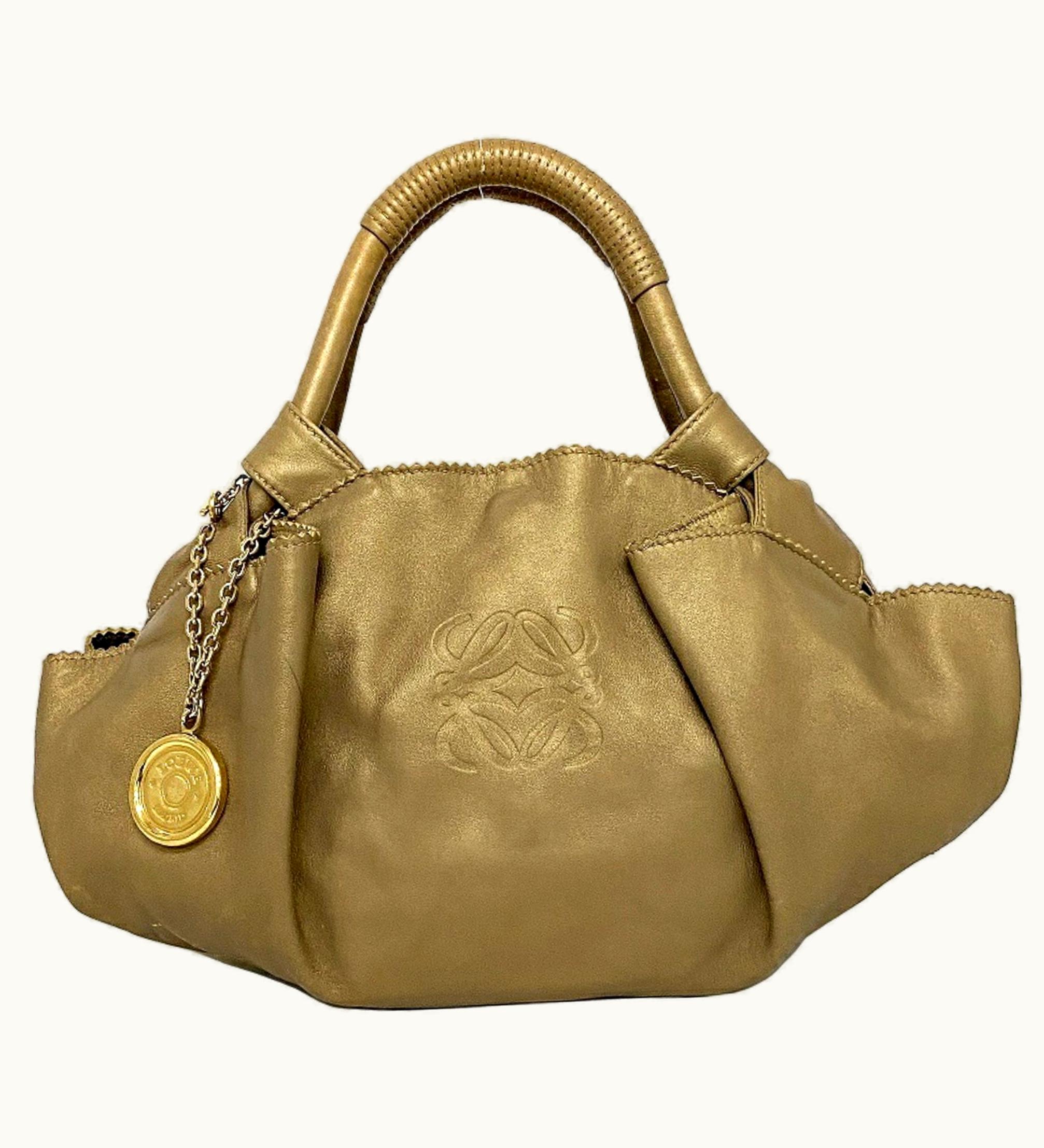 Loewe Loewe Handbag Nappa Aire Gold Anagram Leather Loewe Soft Ladies