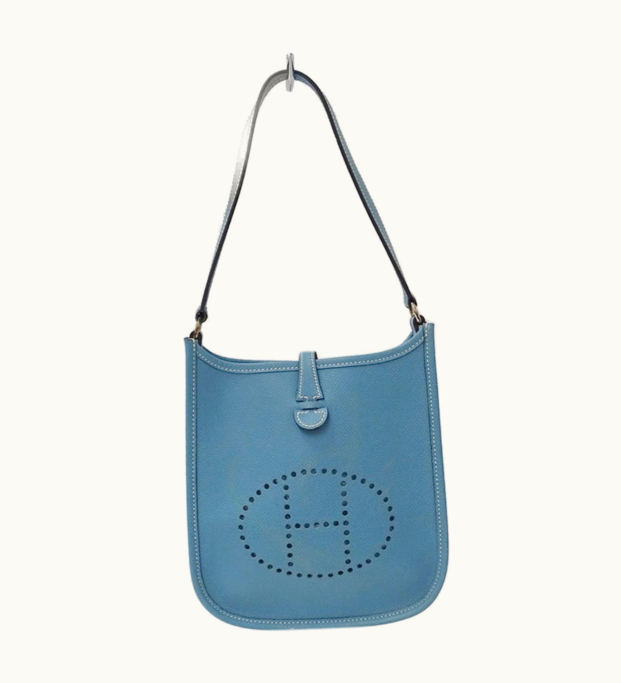 Hermès Hermès Bag Ladies Handbag Shoulder Mini Evelyne 1 Tpm Short Vaux Epson Blue Gene