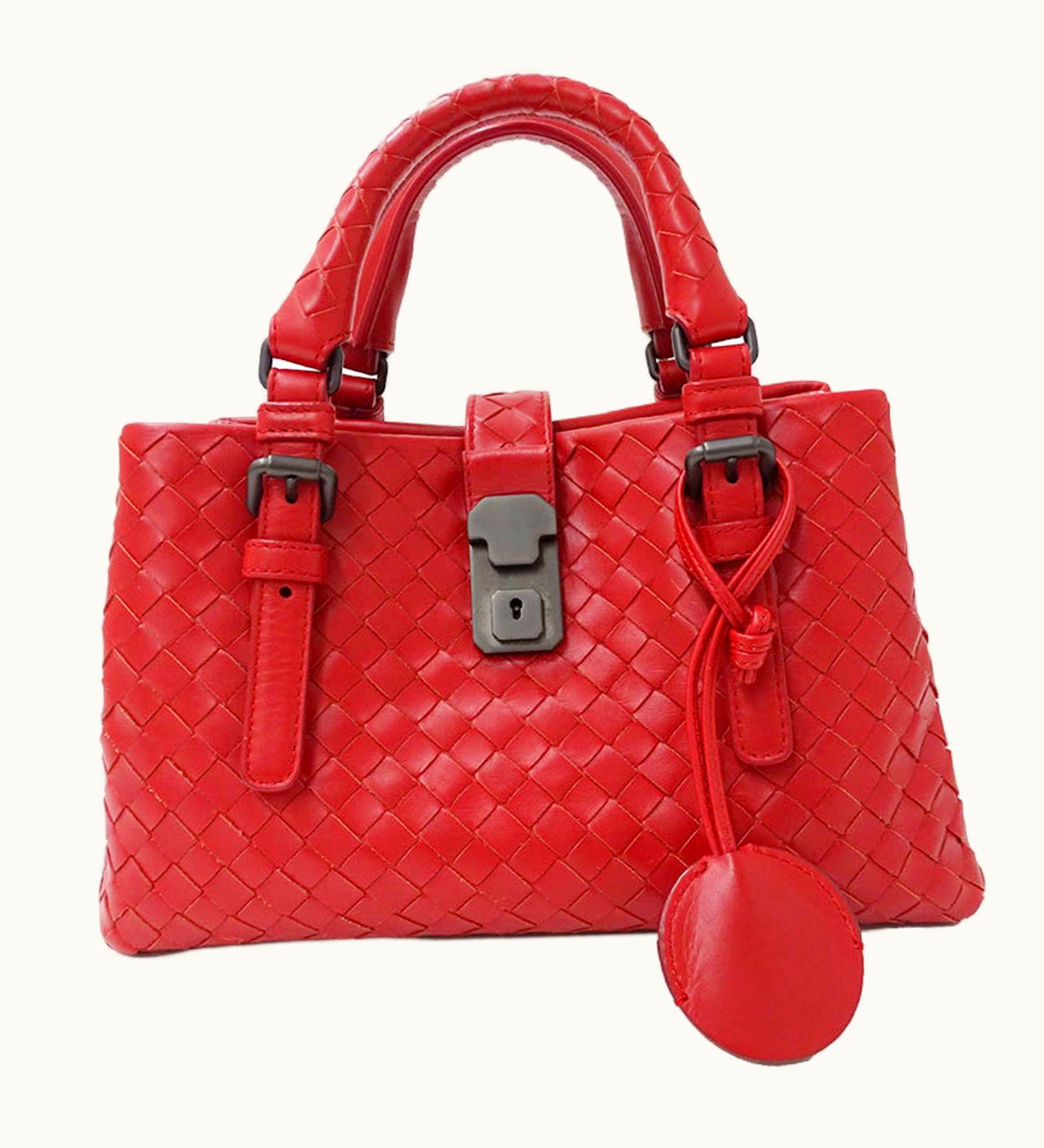 Bottega Veneta Bottega Veneta Bottegaveneta Bag Women's Handbag Shoulder 2Way Intrecciato Leather Baby Rome Red 448954