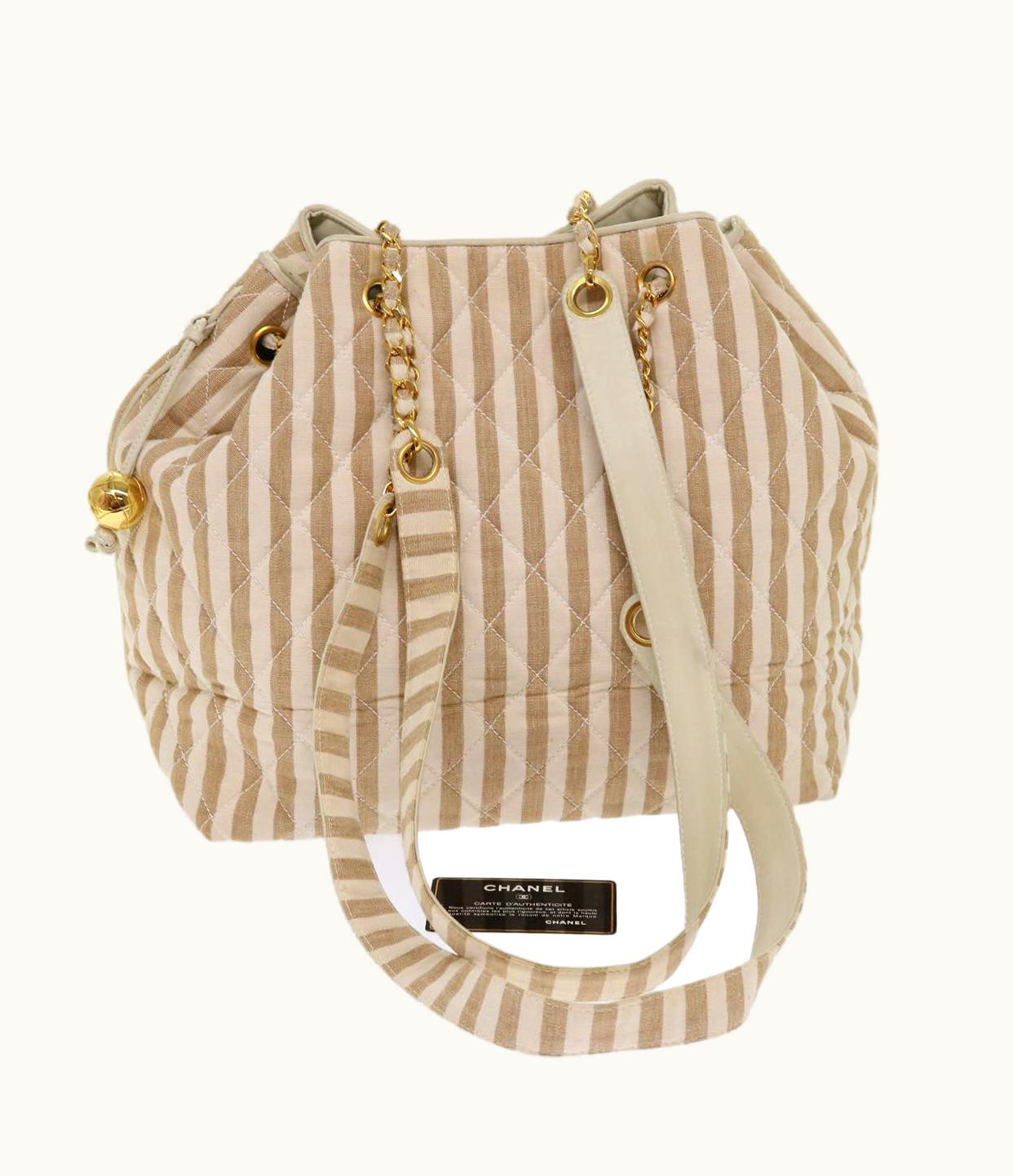 Chanel Chanel Chain Shoulder Bag Canvas Brown CC