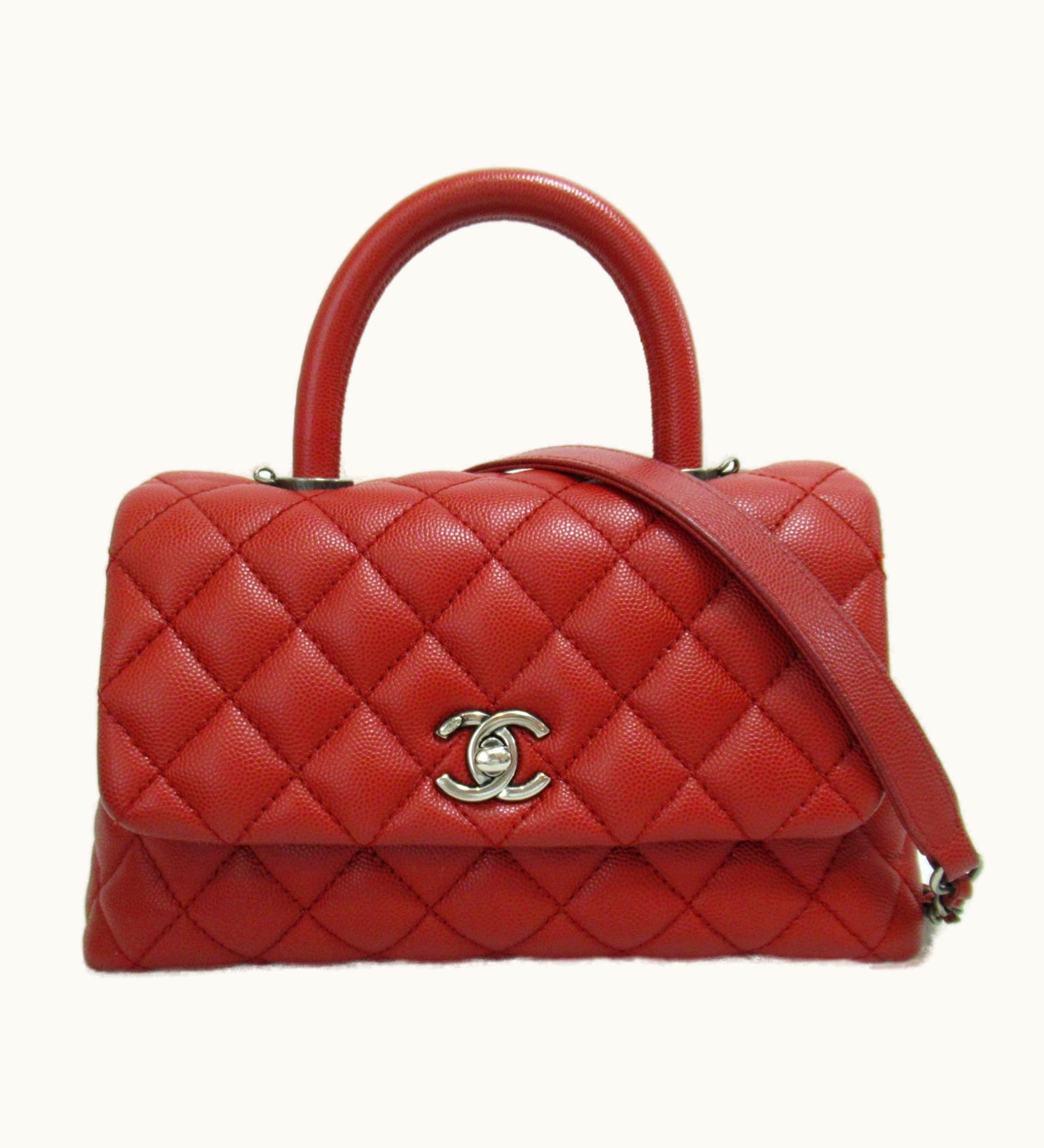 Chanel Chanel Coco Handle Chainshoulder Bag Red Caviar Skin [Grained Calf]