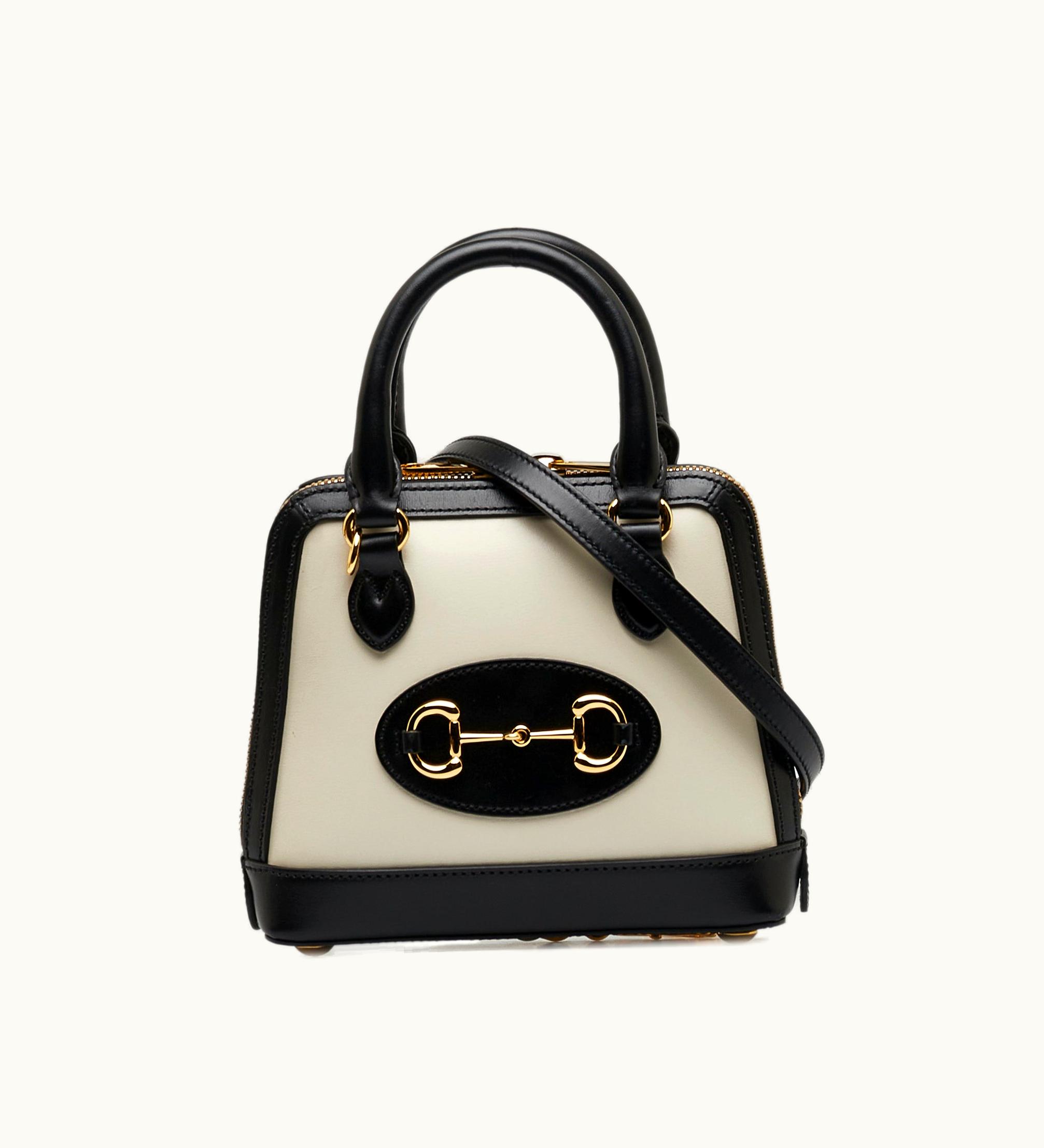 Gucci Gucci Mini Bicolor Horsebit 1955 Top Handle Bag