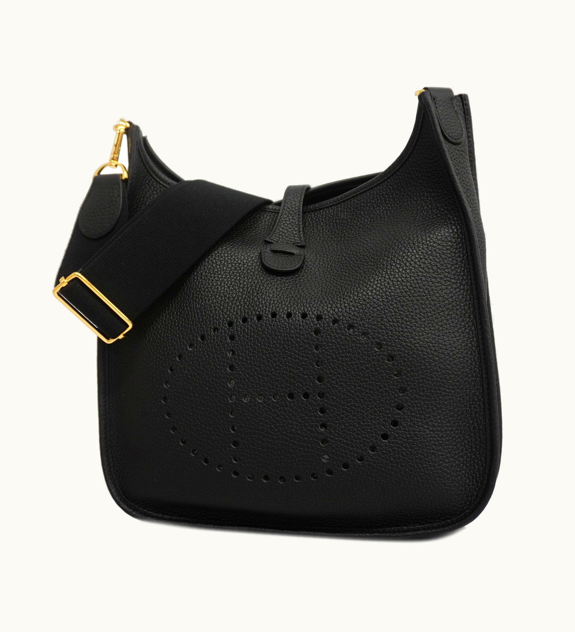 Hermès Hermès   Evelyne Evelyne 3Pm Z Stamp Taurillon Clemence Leather Black