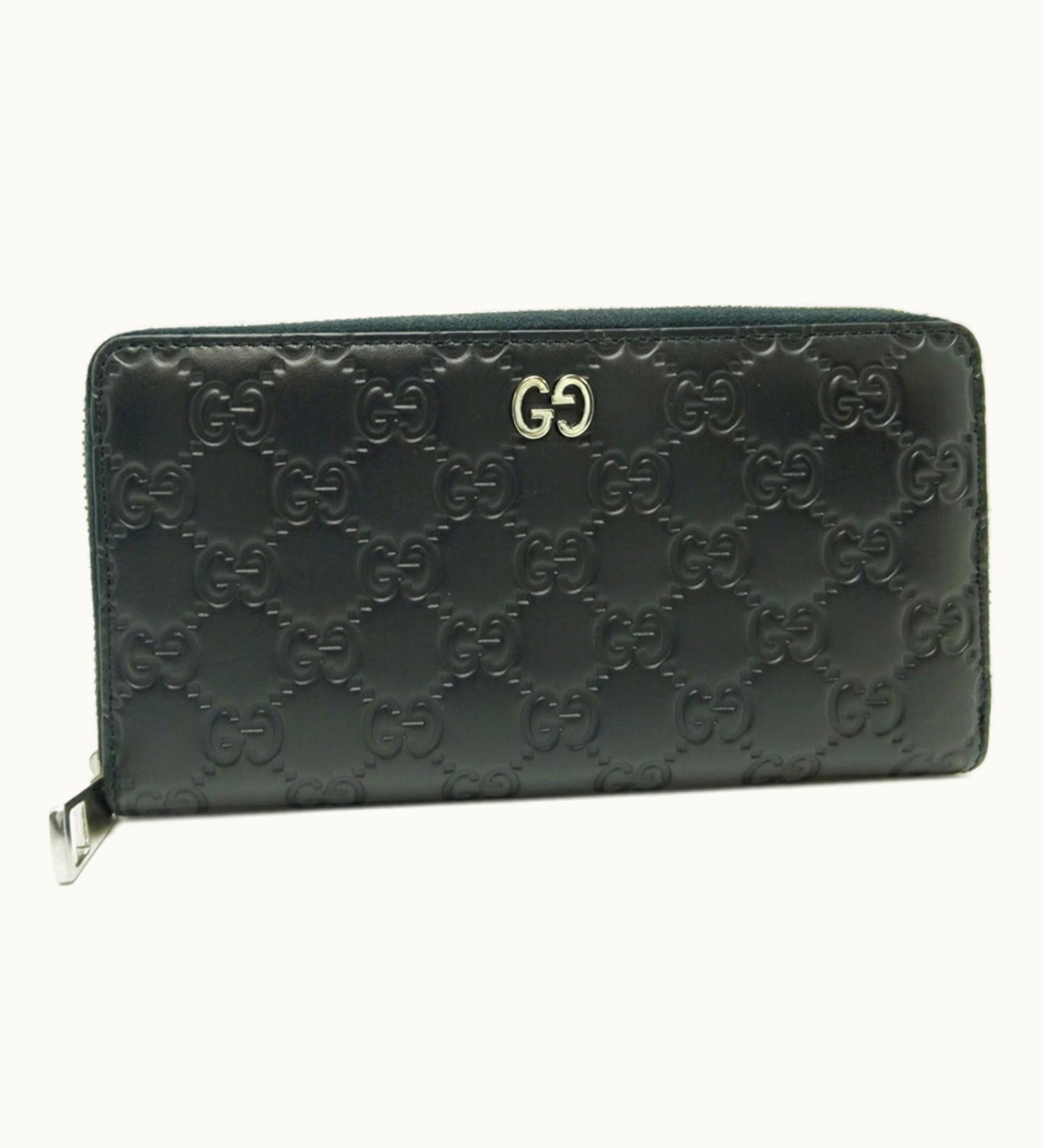 Gucci Gucci GG Marmont Zip Around Women's Men's Long Wallet 473928 Leather Black