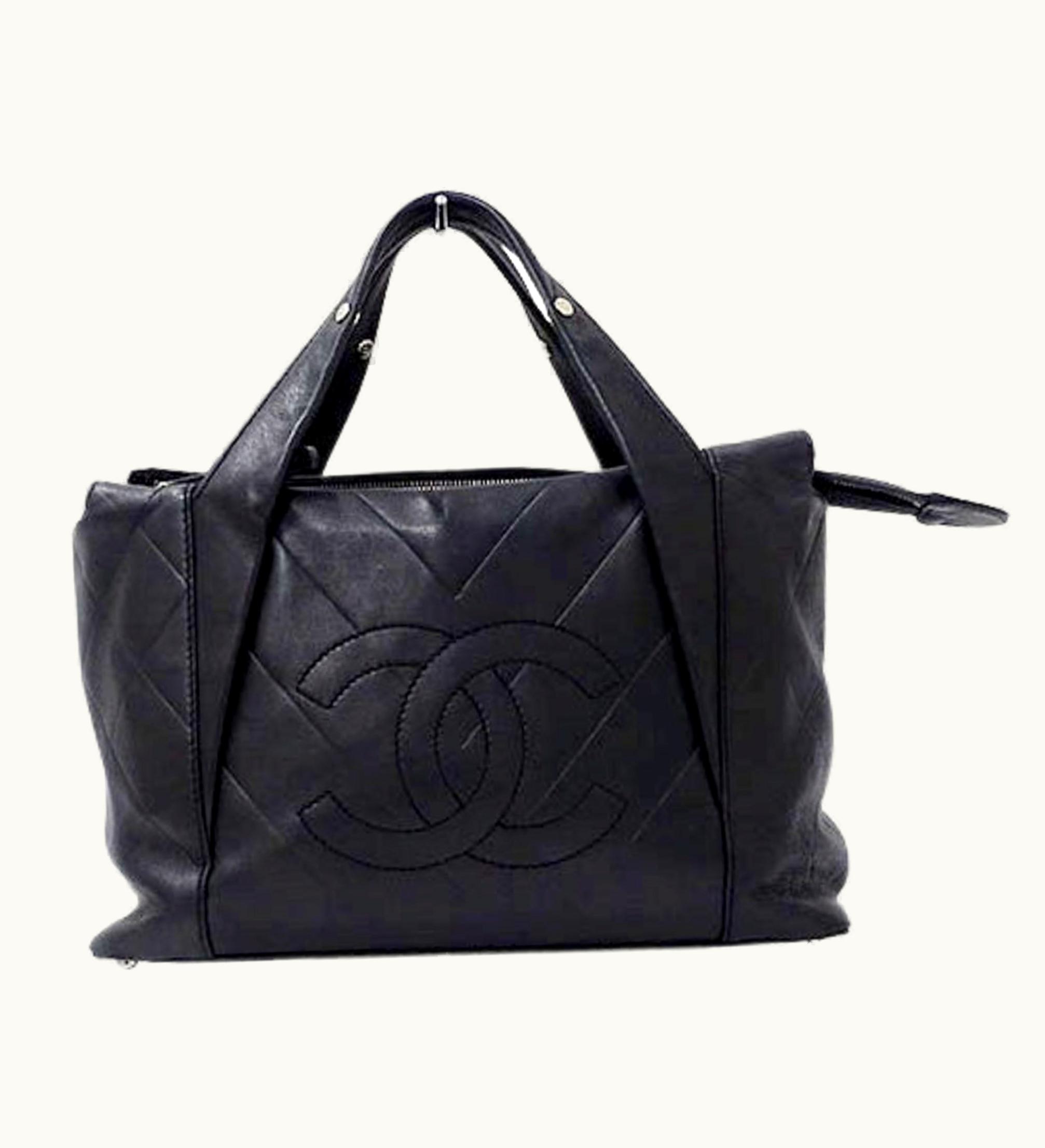 Chanel Chanel Bag V Stitch Ladies Brand Handbag Tote Leather Black Silver Metal Fittings Here Mark Fashionable