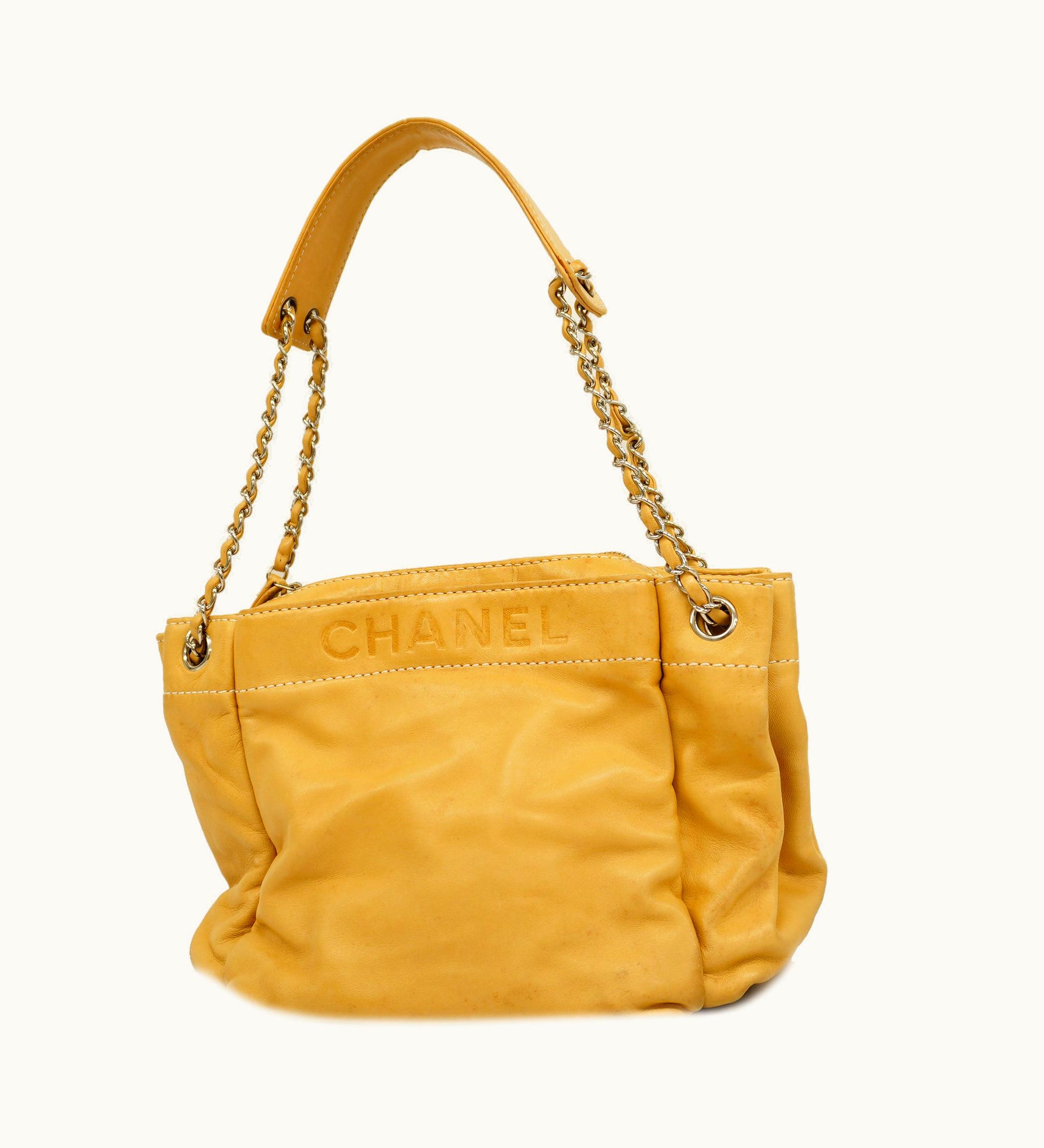 Chanel Chanel Chain Shoulder Women's Leather Shoulder Bag Beige