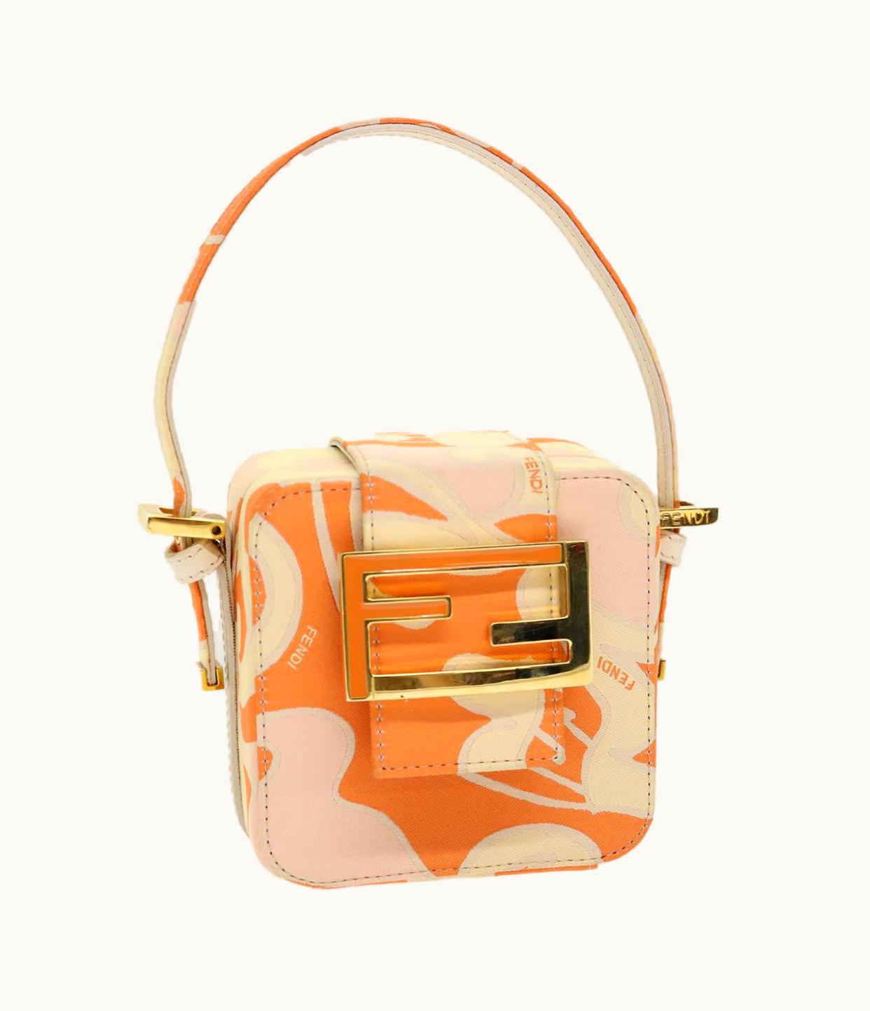 Fendi Fendi Mini Mamma Baguette Pouch Nylon Orange