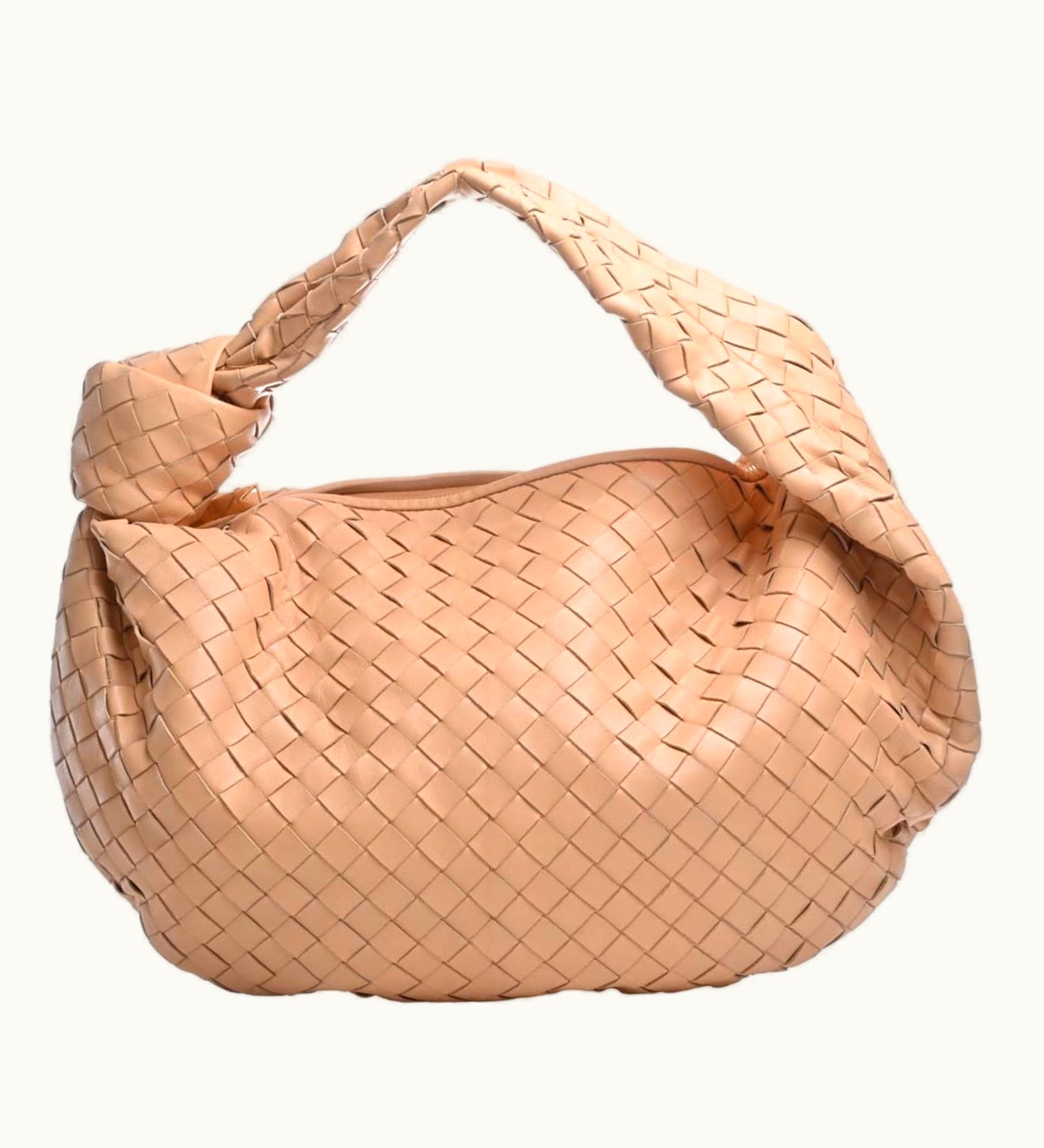 Bottega Veneta Bottega Veneta Jodie Intrecciato Leather Women's Handbag Beige