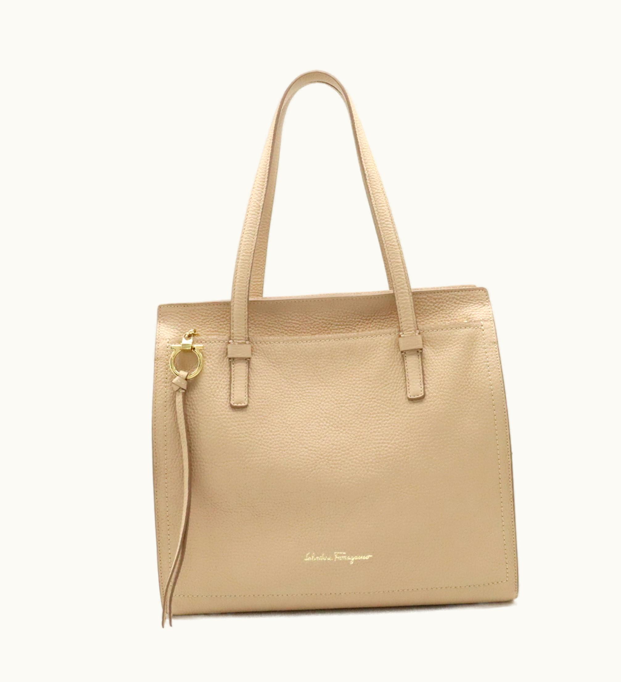 Salvatore Ferragamo Salvatore Ferragamo Amy Tote Bag Shoulder Leather Beige 21F 216