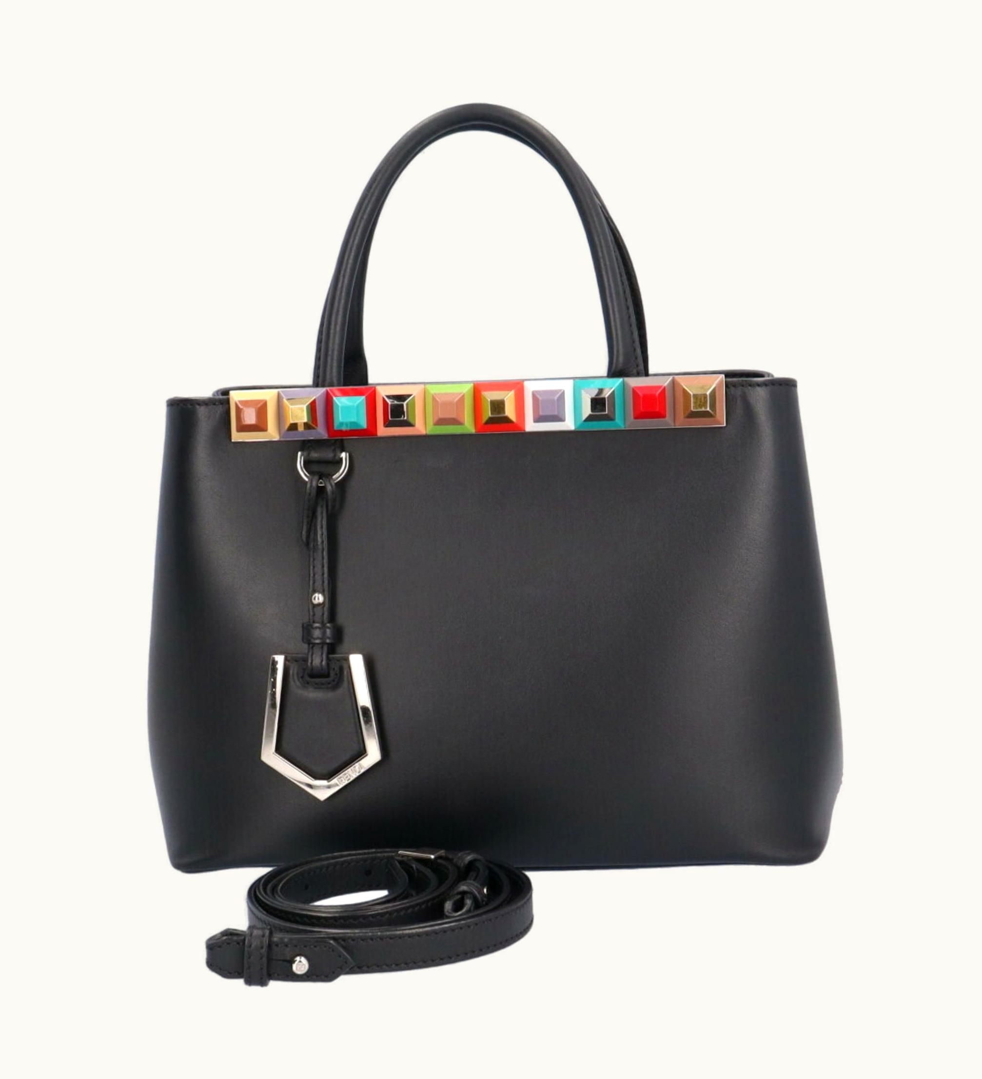 Fendi Fendi Petit Toujour Shoulder Bag Leather Black Women's