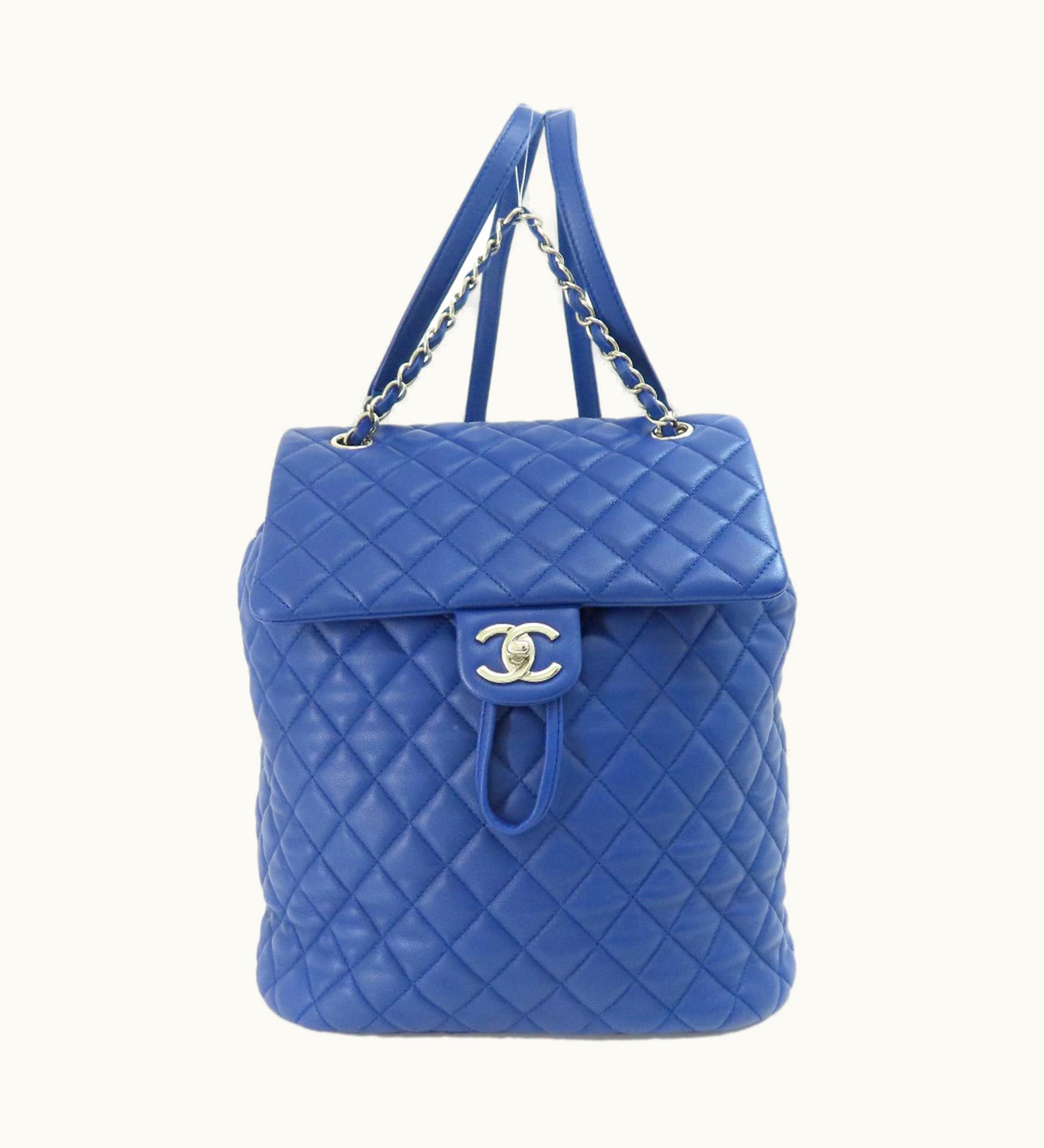 Chanel Chanel Matelasse Coco Mark Backpack Lambskin Blue