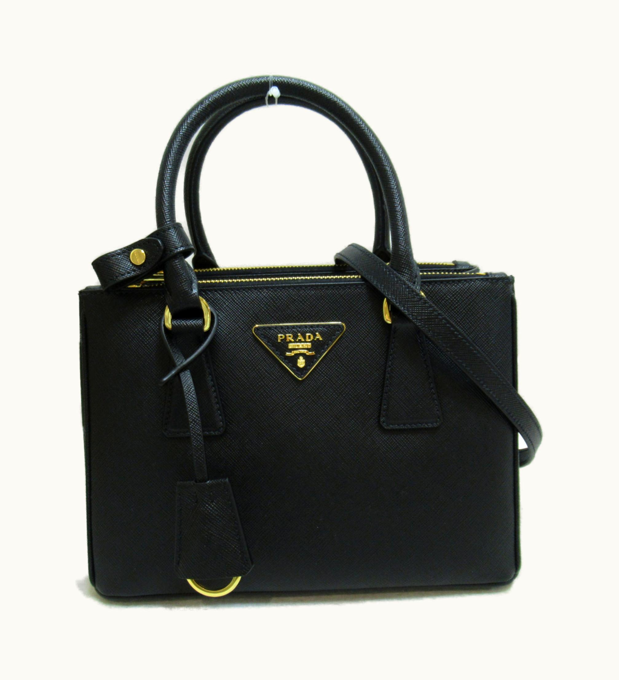 Prada Prada 2Way Handbag Black Leather Safiano 1Ba896Nzvf0002