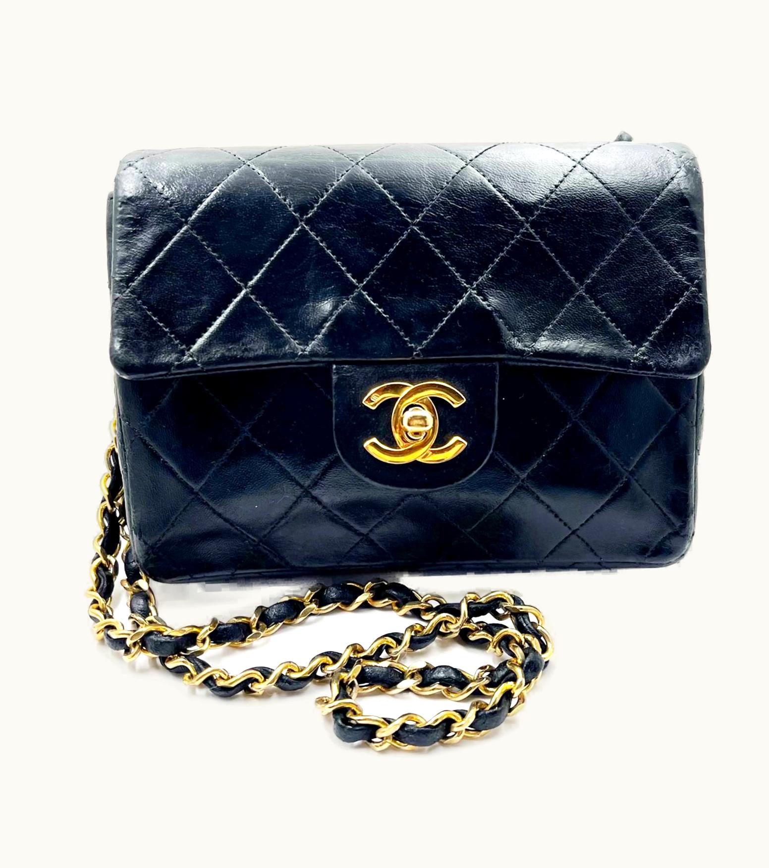 Chanel Chanel Vintage Classic Black Mini Timeless Crossbody Bag
