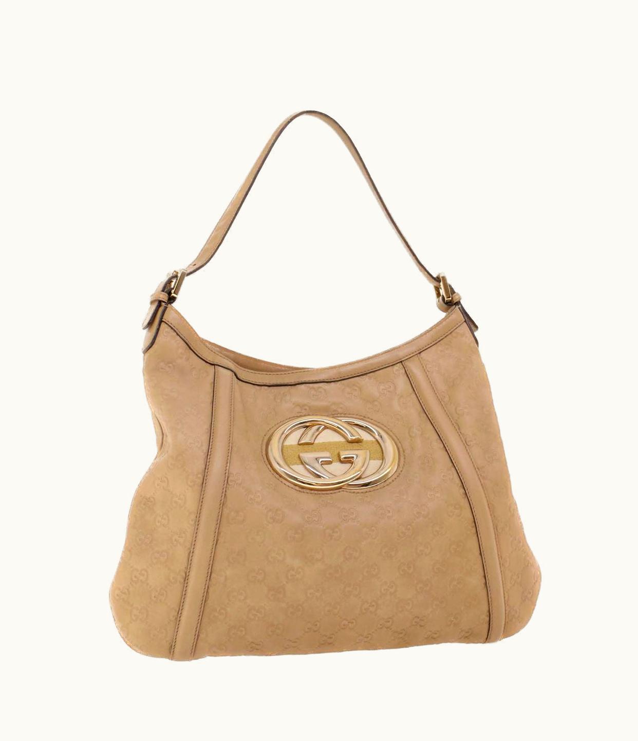 Gucci Gucci GG Canvas Ssima Shoulder Bag Beige 162740