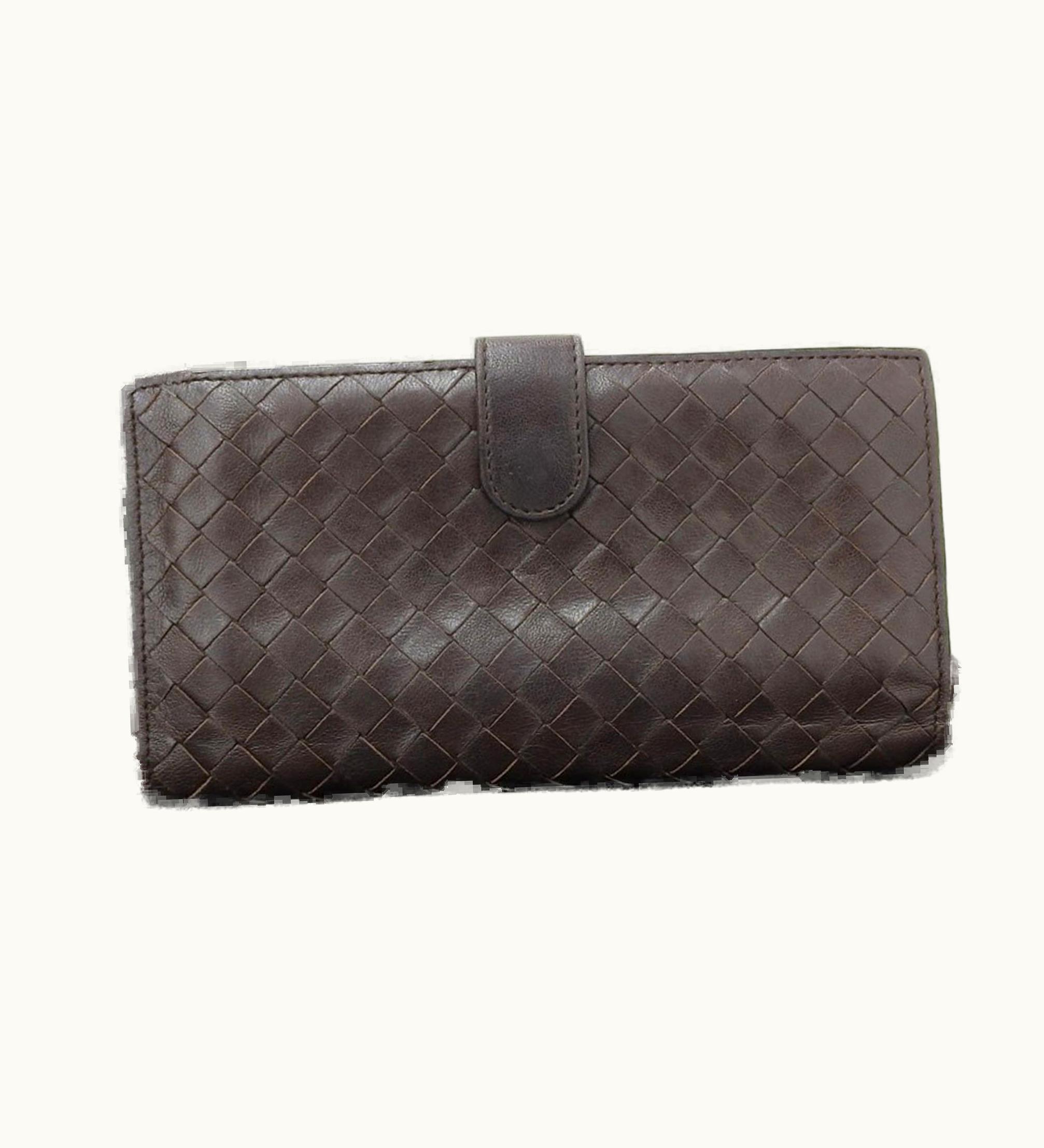 Bottega Veneta Bottega Veneta Intrecciato Nappa Long Wallet With Gama Mouth 121062 Brown