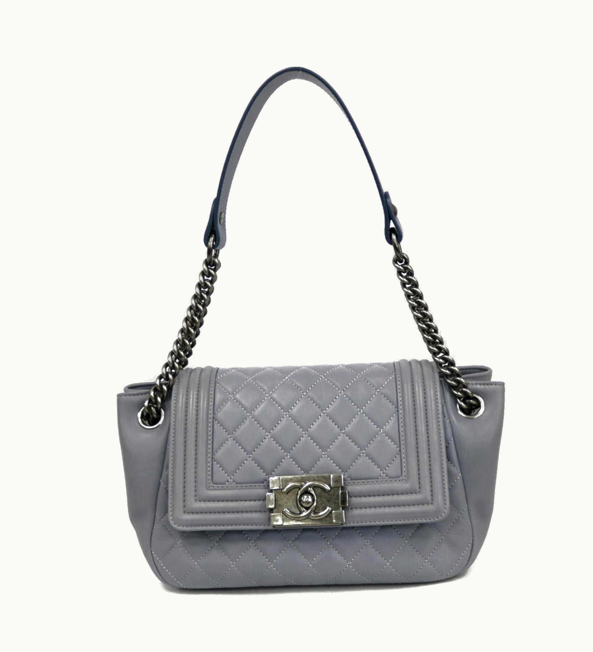 Chanel Chanel Shoulder Bag Boy Chain Purple Women's Leather