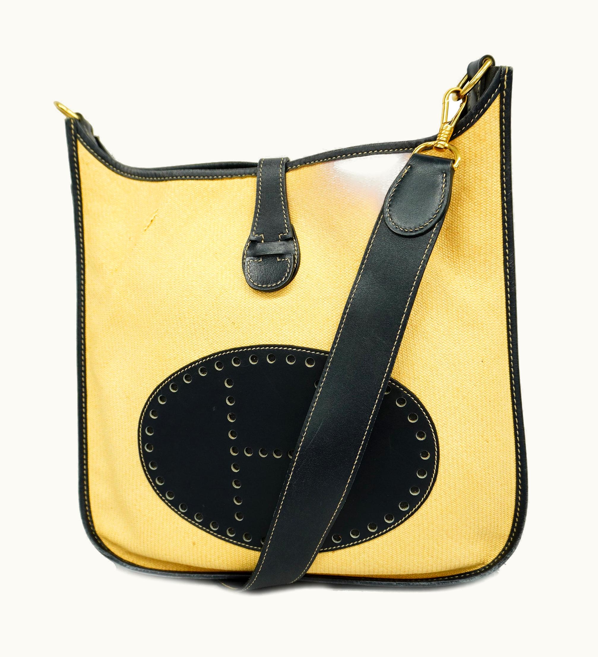 Hermès Hermès   Evelyne Evelyne 1Gm C Stamp Women's Straw, Box Calf Shoulder Bag