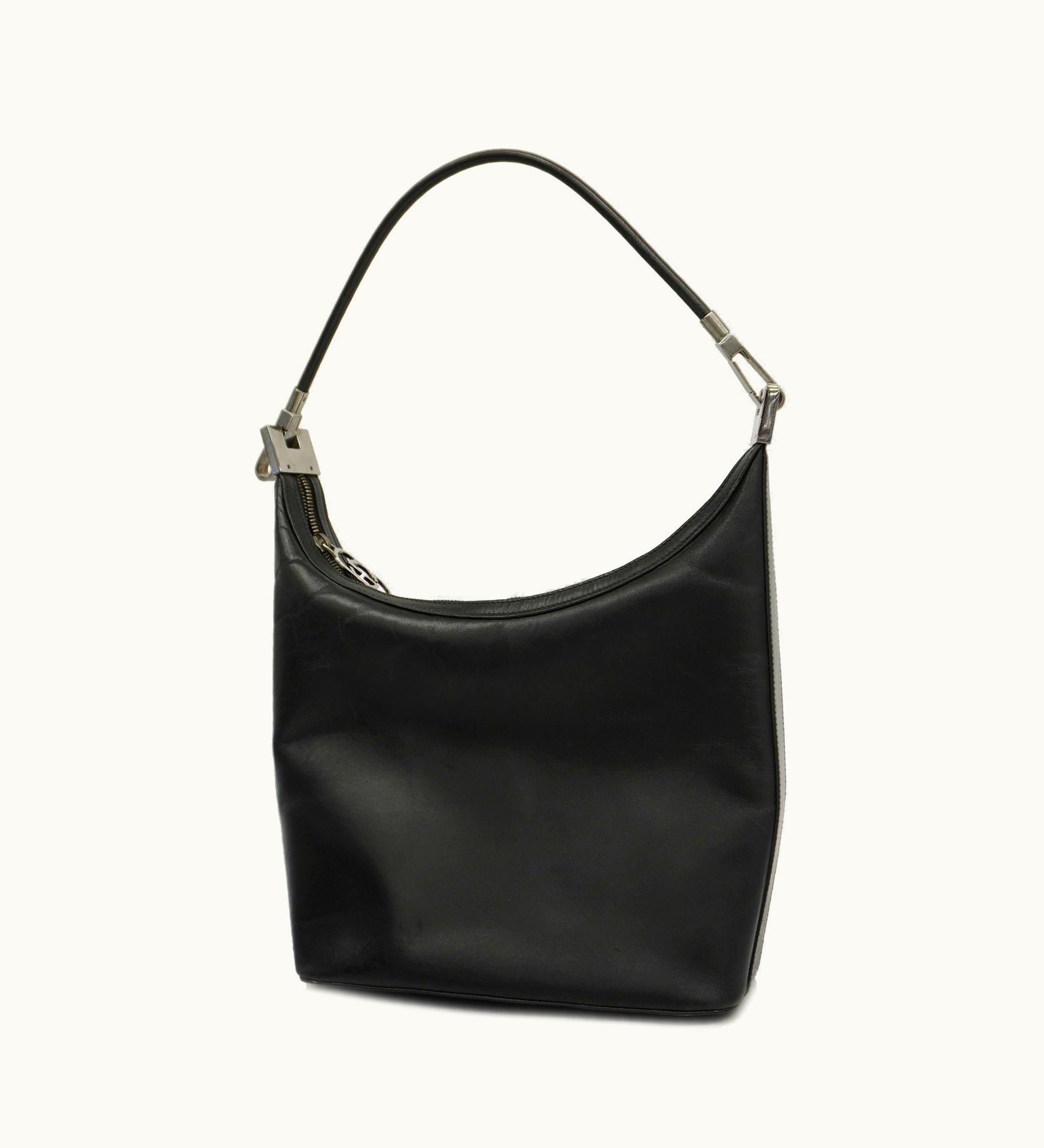 Gucci Gucci 001 3814 Women's Leather Shoulder Bag Black