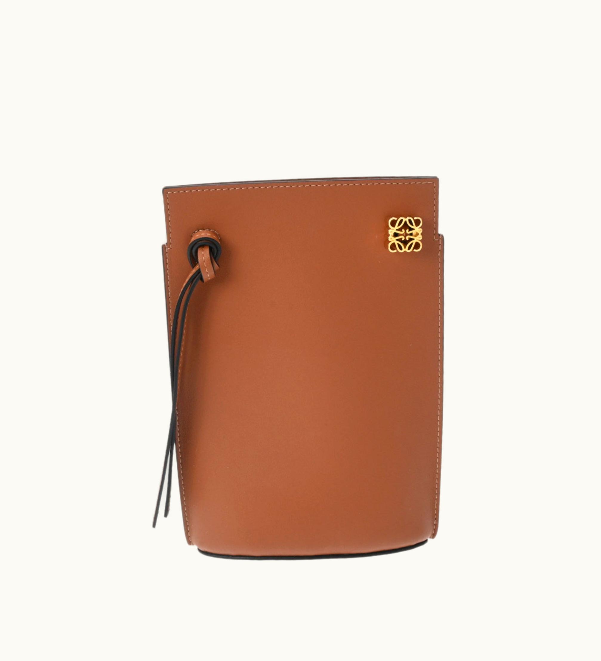 Loewe Loewe Dice Pocket Brown Unisex Leather Shoulder Bag