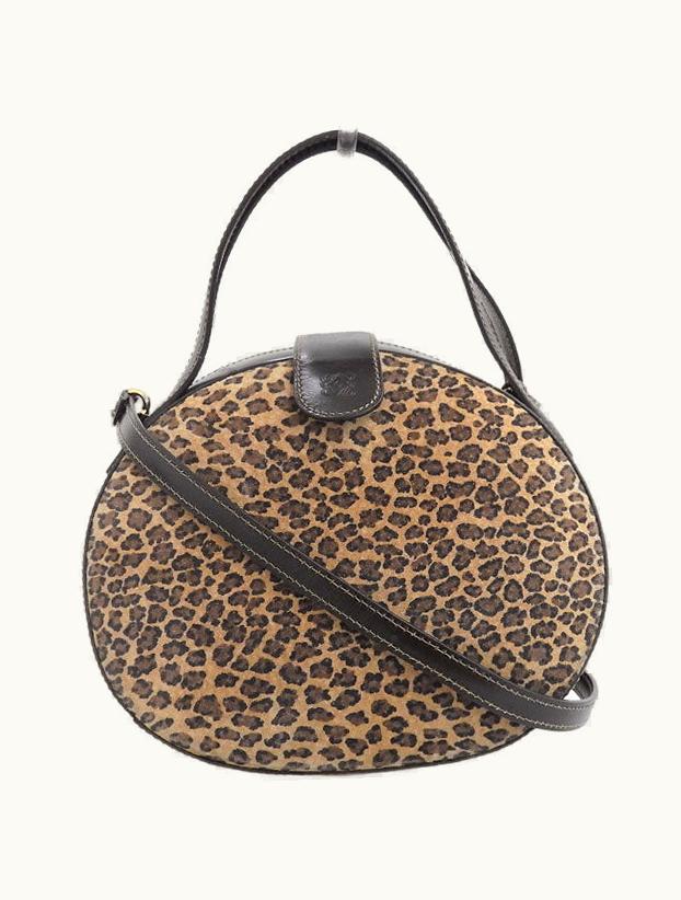 Loewe Loewe Anagram Logo Embossed Top Handle Bag Leopard/Brown
