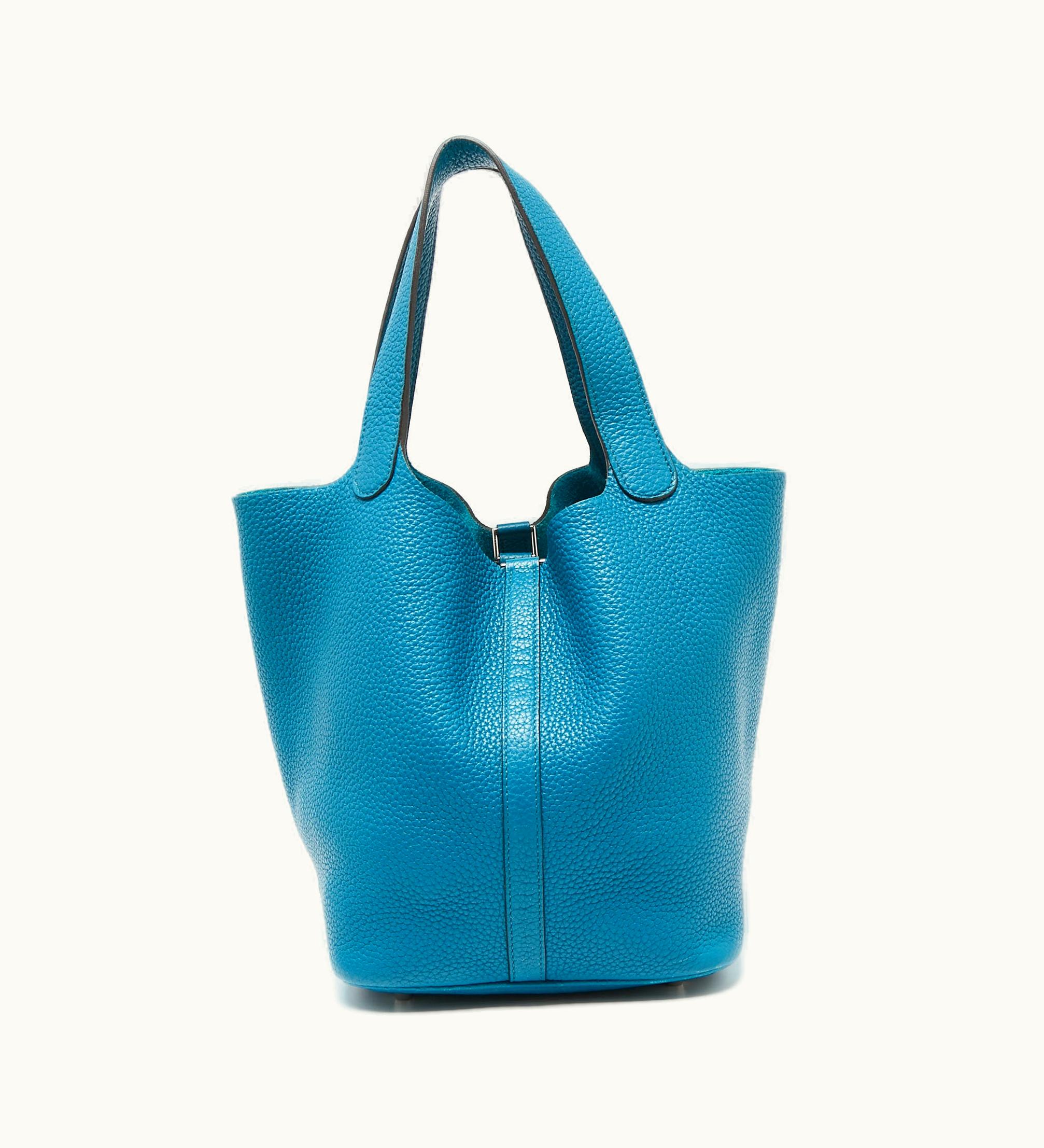 Hermès Hermès Bleu Izmir Clemence Leather Picotin Lock 22 Bag