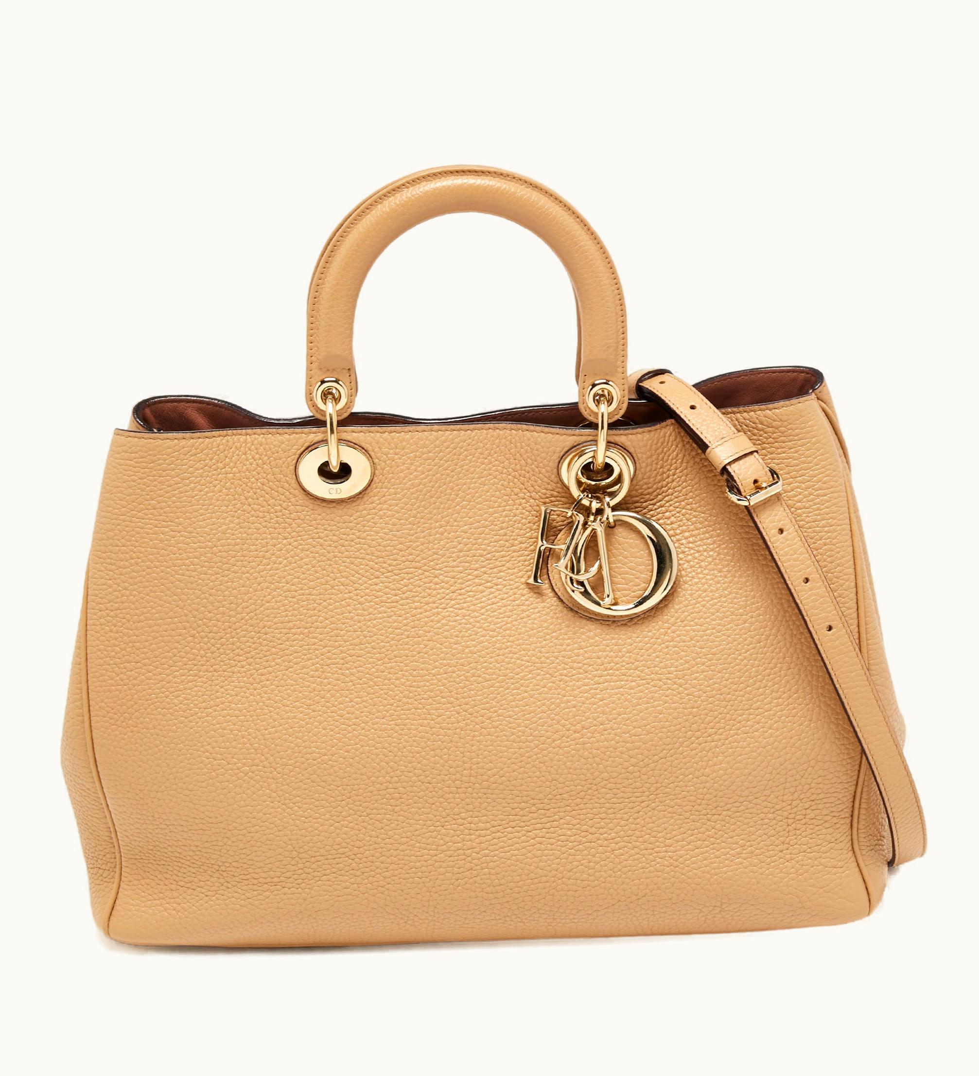 Dior Dior Beige Leather Large Issimo Shopper Tote