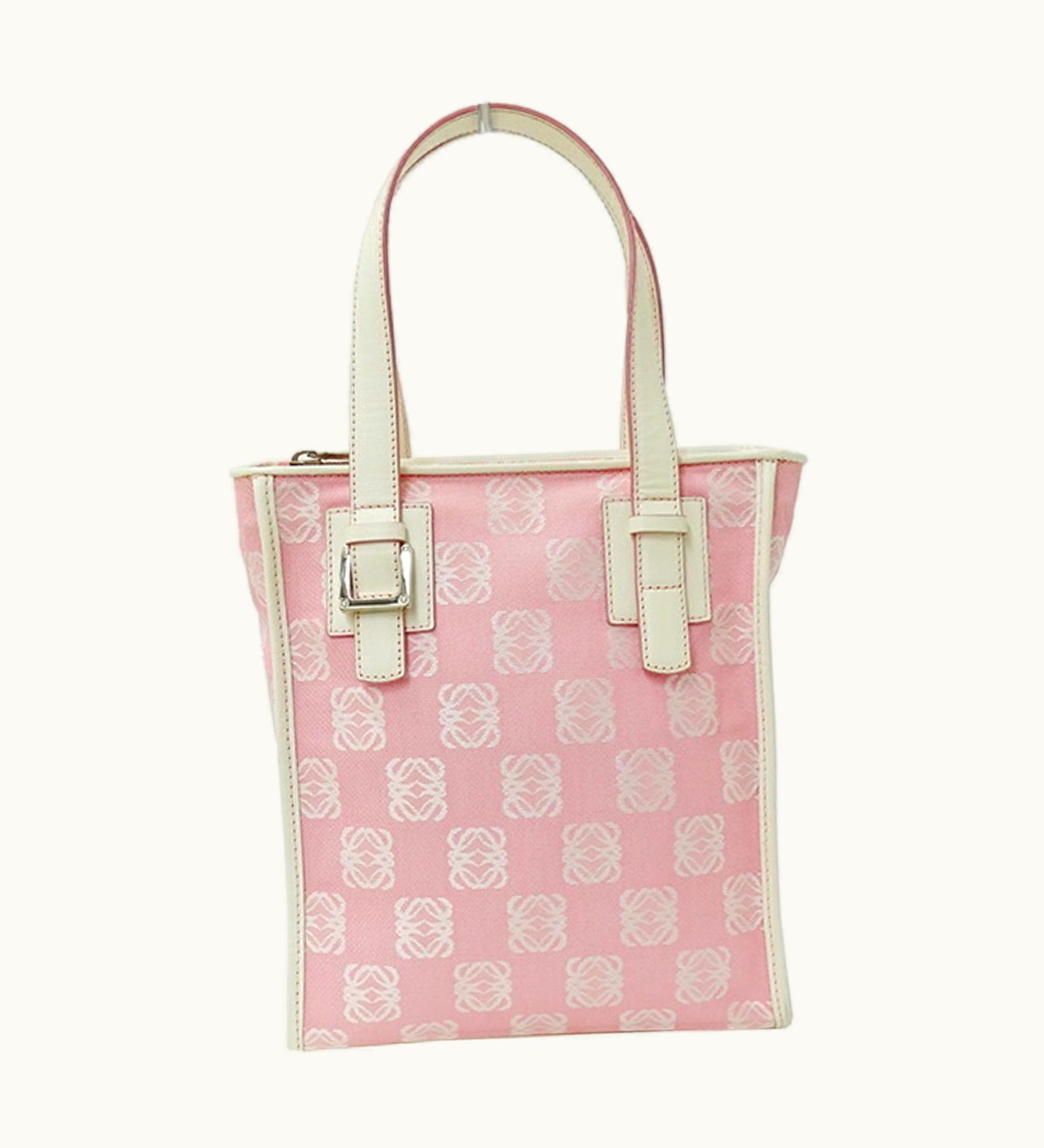 Loewe Loewe Bag Women's Tote Canvas Pink White Handbag