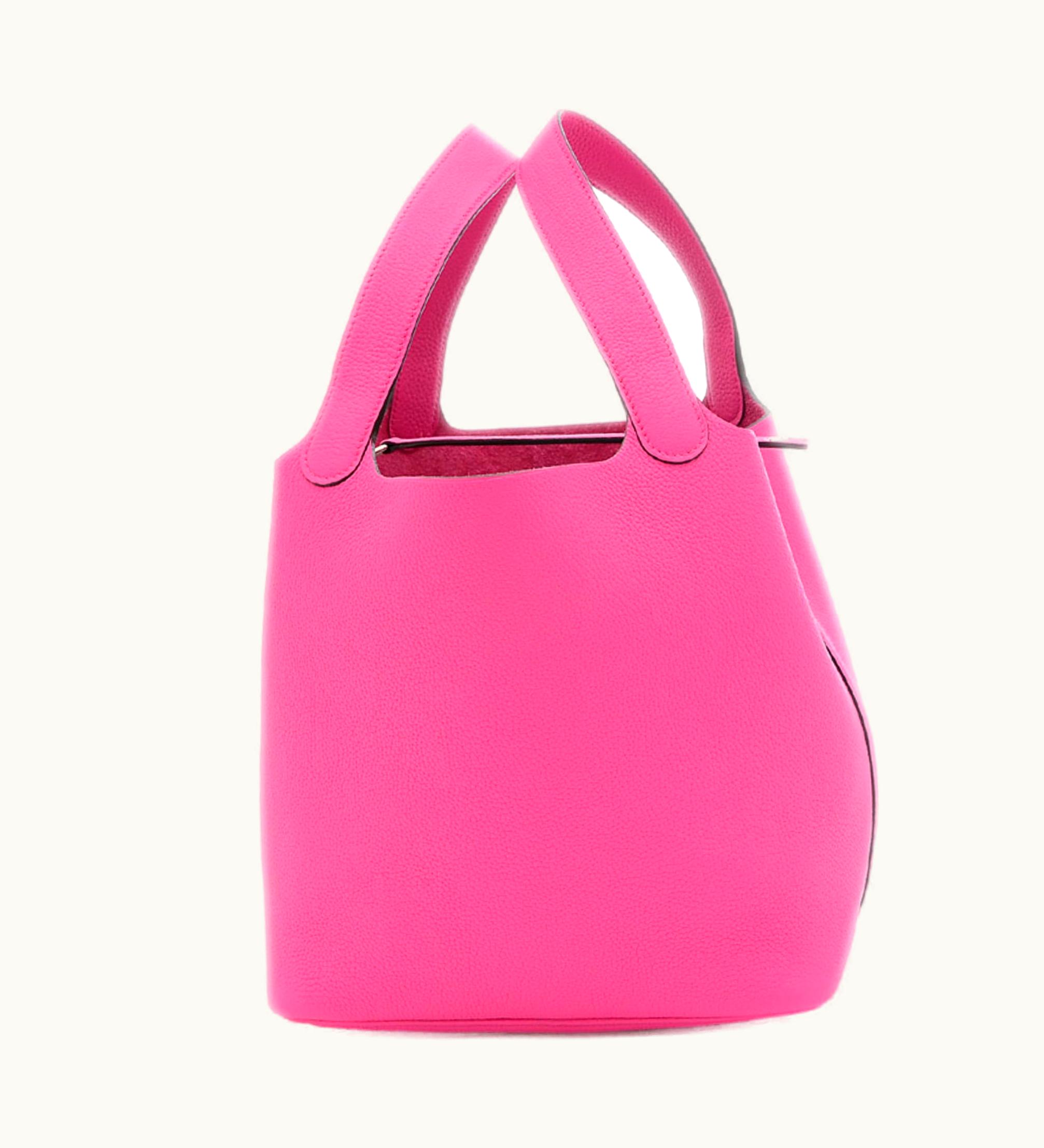 Hermès Hermès Picotin Lock MM 22 Taurillon Maurice Rose Shocking U Engraved Handbag