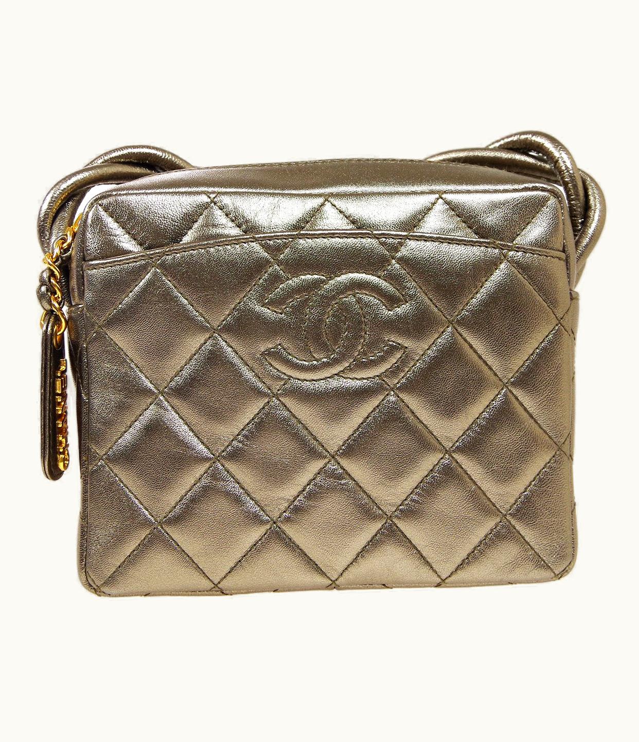 Chanel Chanel 1996-1997 Gold Lambskin Quilted Camera Bag Mini Ao34288