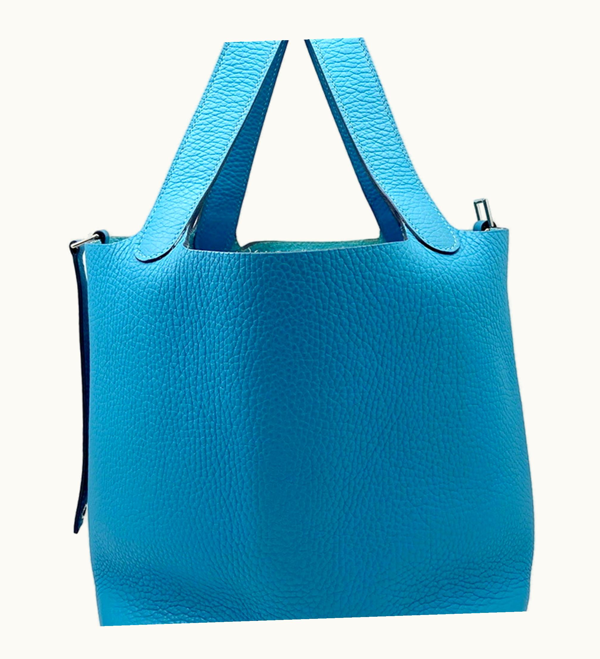 Hermès Hermès Picotin Lock MM Taurillon Clemence Turquoise Mouth R Engraved [2014] Handbag Tote Bag Ladies Men's Unisex