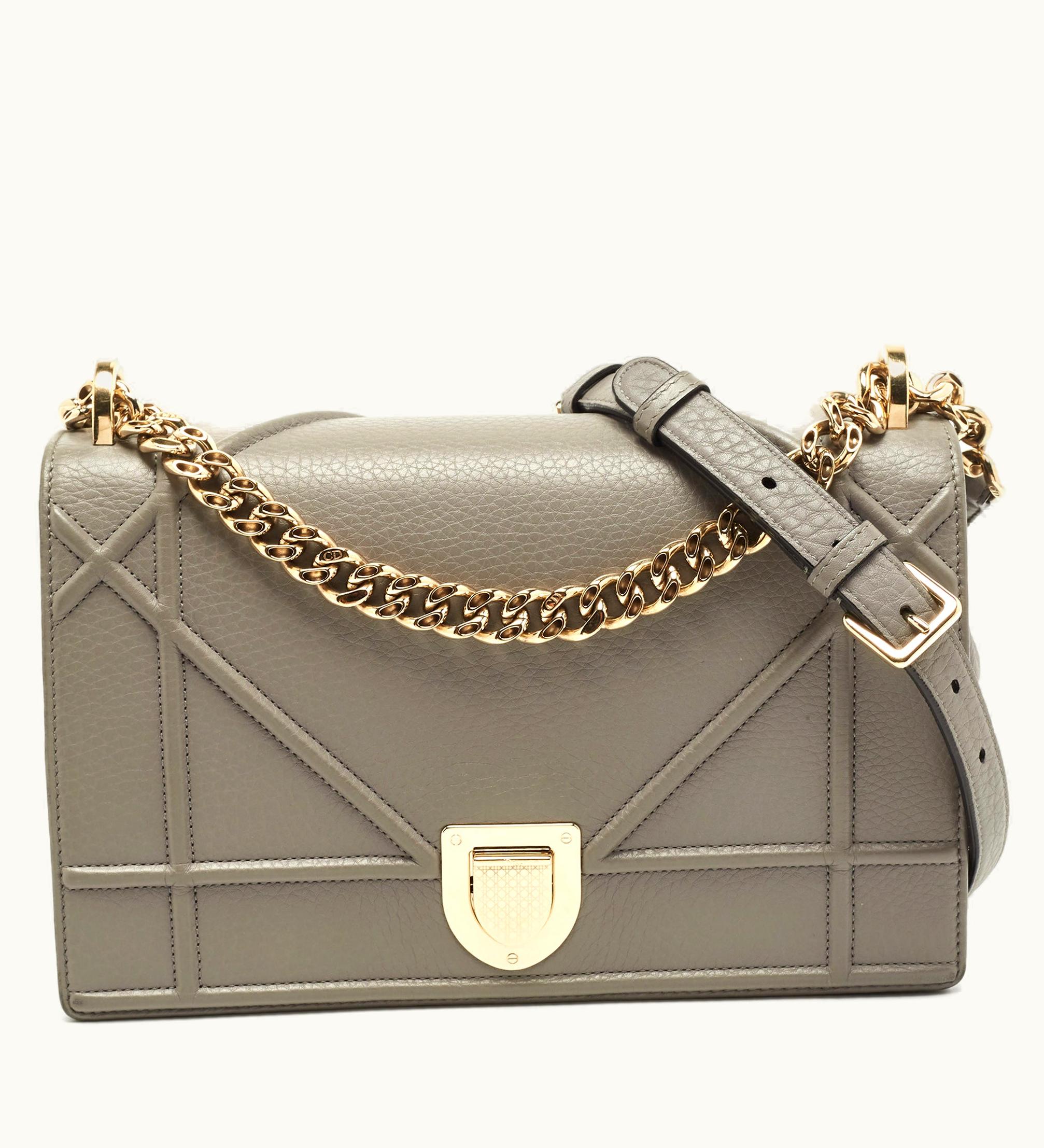 Dior Dior Grey Leather Medium Ama Shoulder Bag