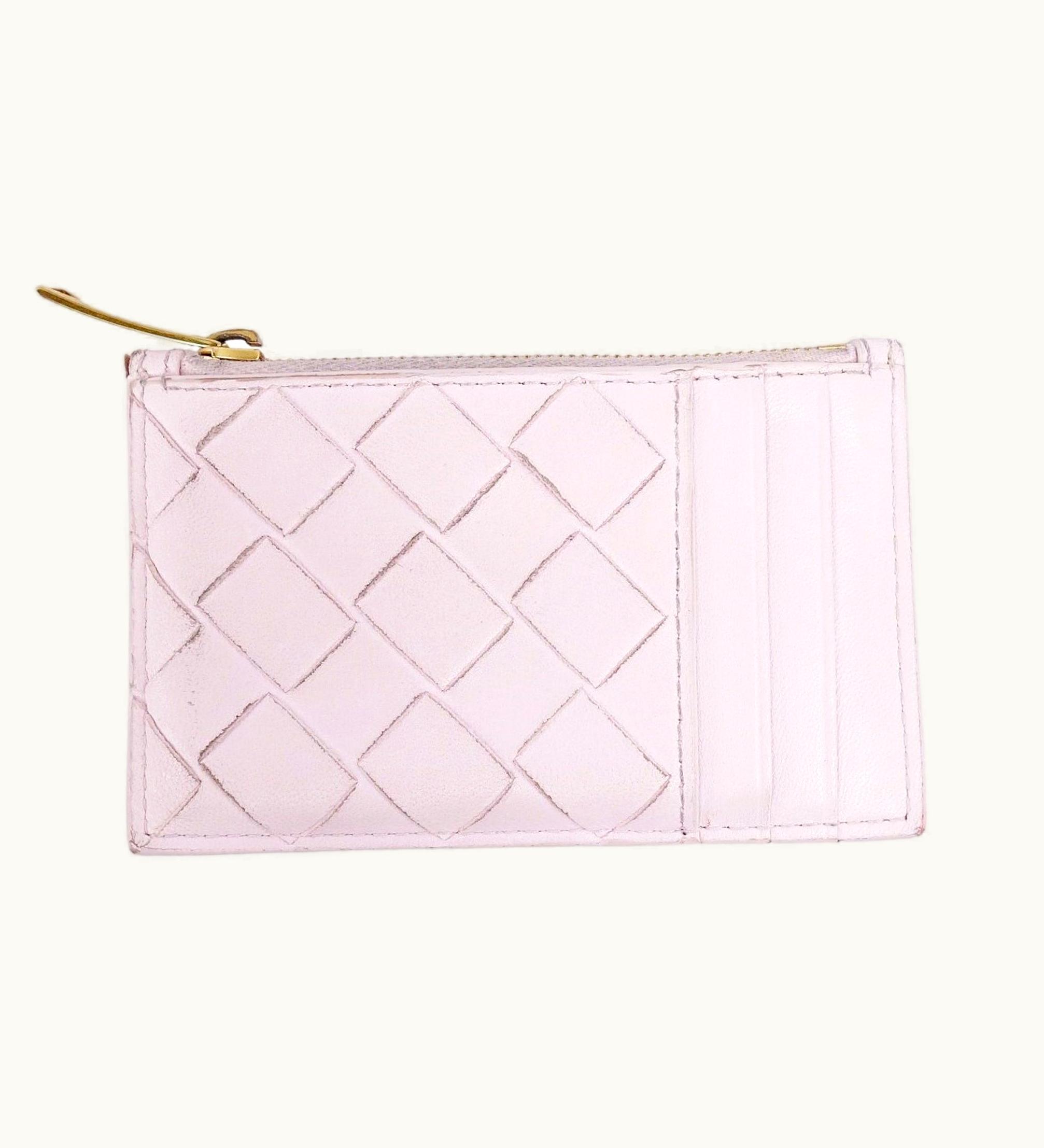 Bottega Veneta Bottega Veneta Card Case Coin Purse Intrecciato Calf Leather Men's Women's White