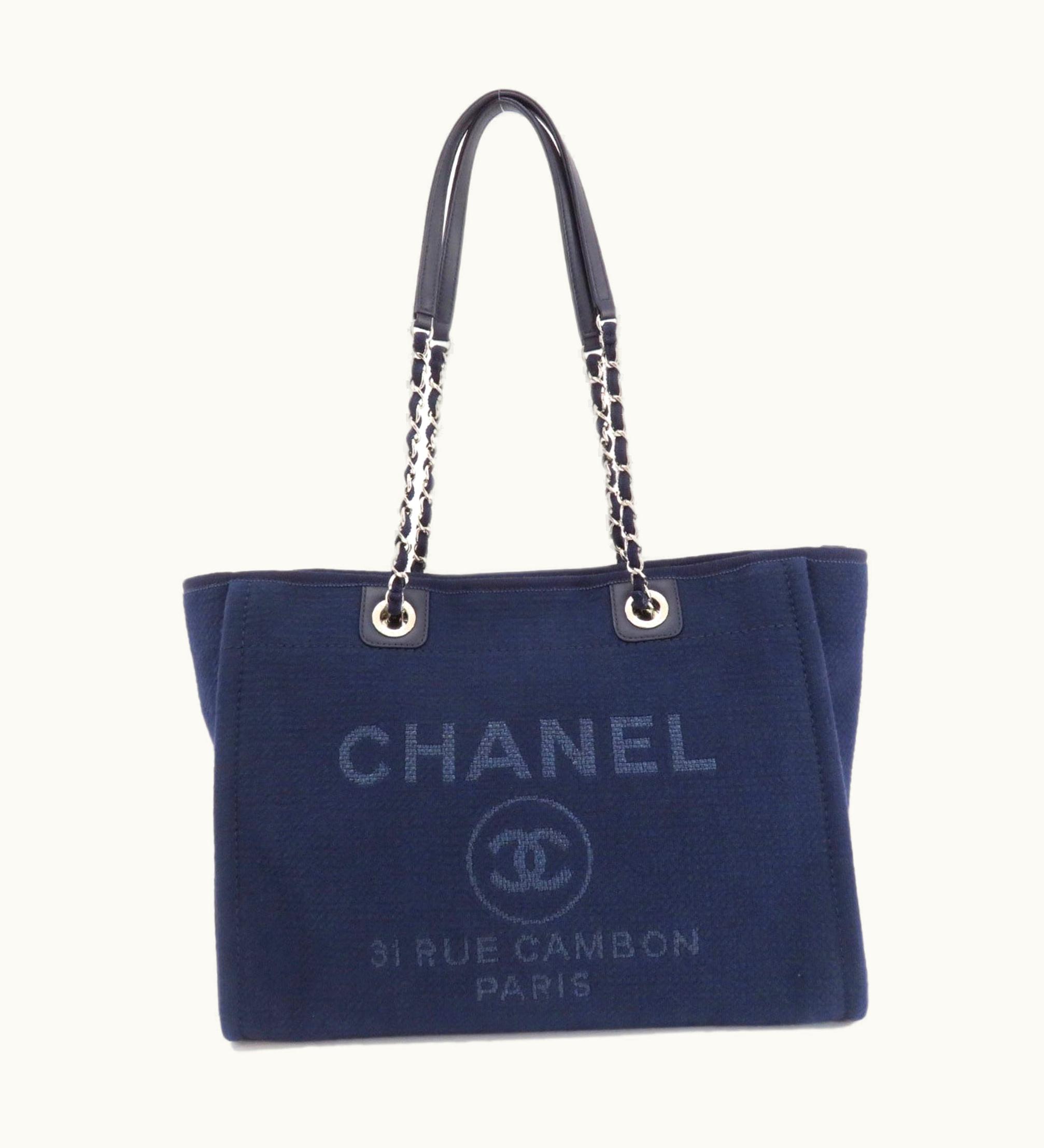 Chanel Chanel Deauville Coco Mark Tote Bag Canvas Ladies