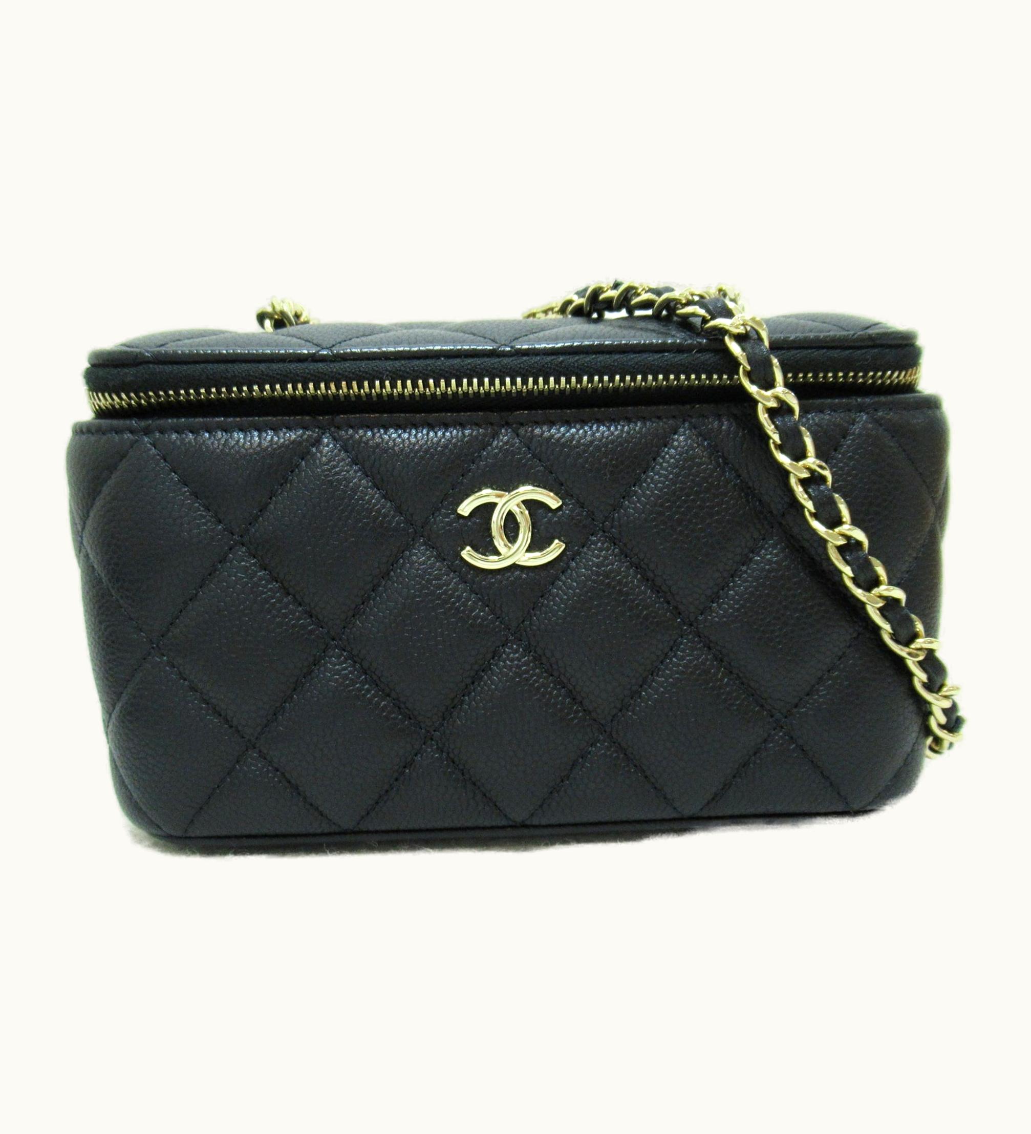 Chanel Chanel Chain Vanity Bag Black Caviar Skin [Grained Calf]