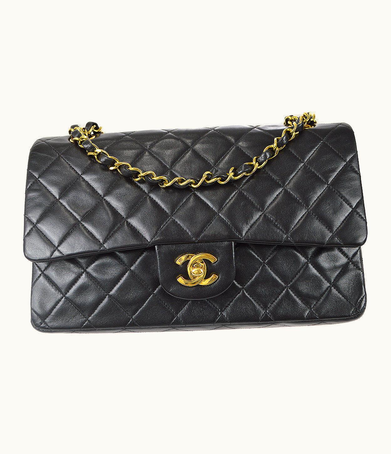 Chanel Chanel 1991-1994 Classic Double Flap Medium Black Lambskin 87833