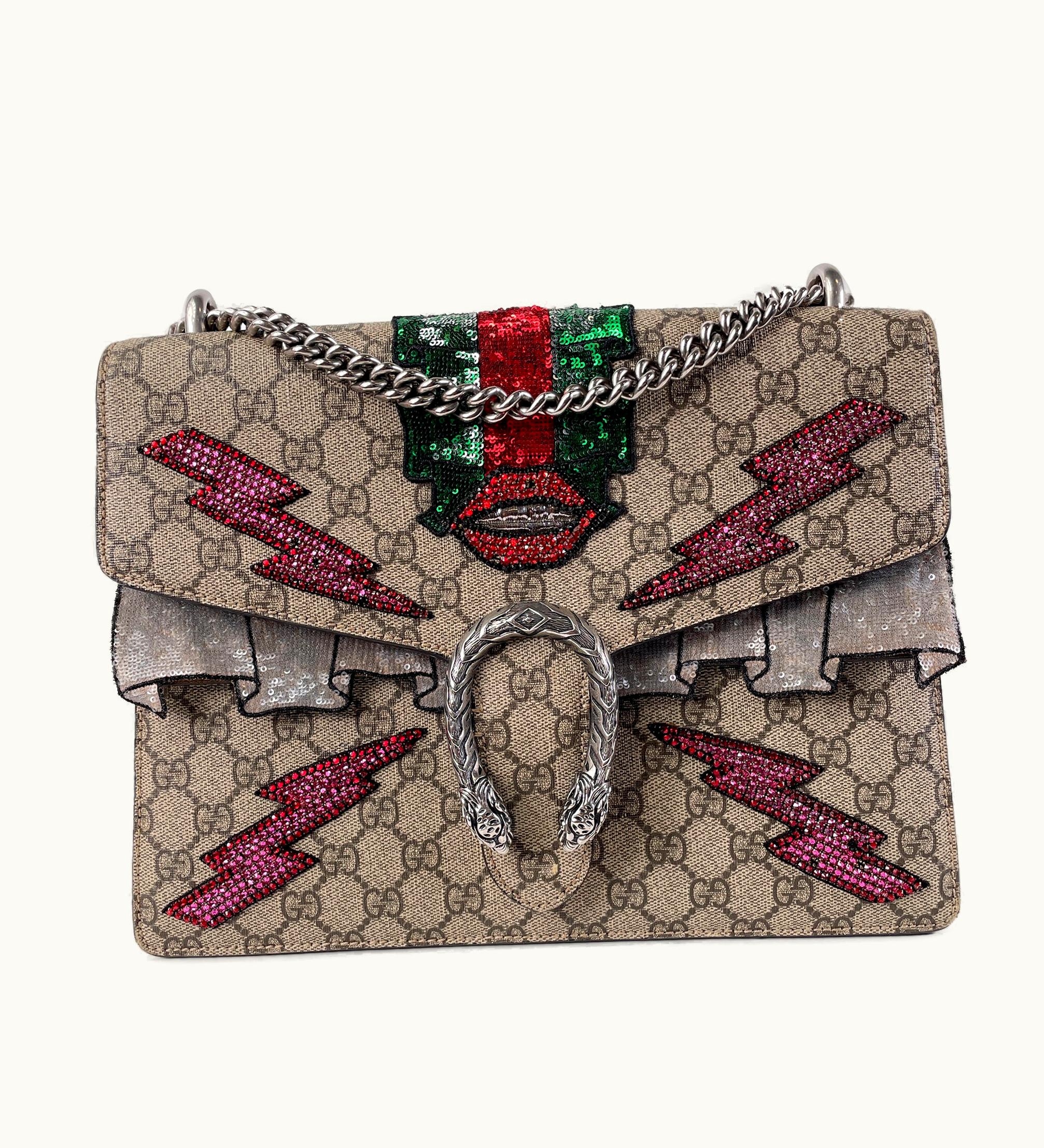 Gucci Gucci Medium Embellished GG Supreme Dionysus Shoulder Bag