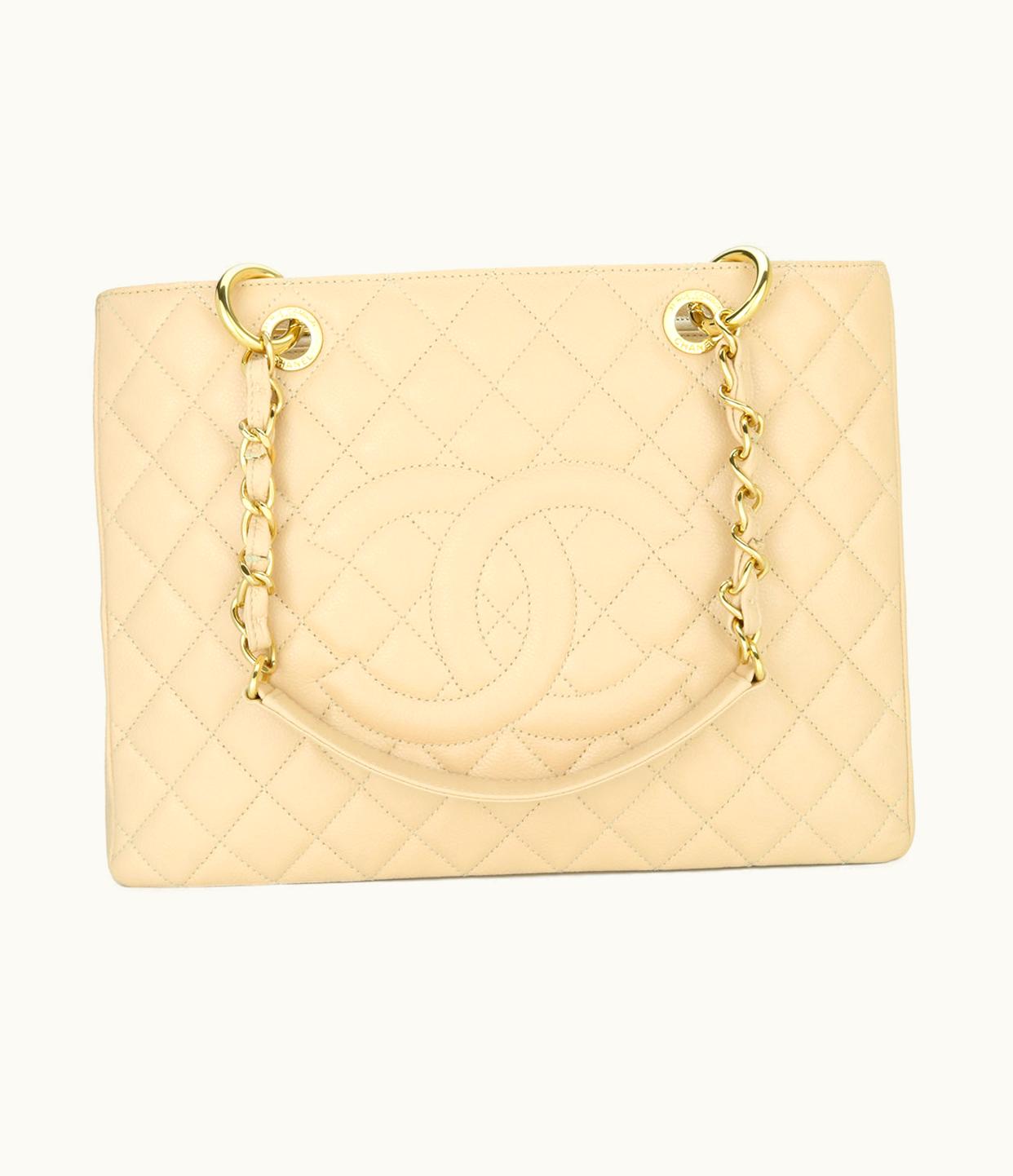Chanel Chanel Grand Shopping Tote [Gst] Beige Caviar Gold Hardware 2013