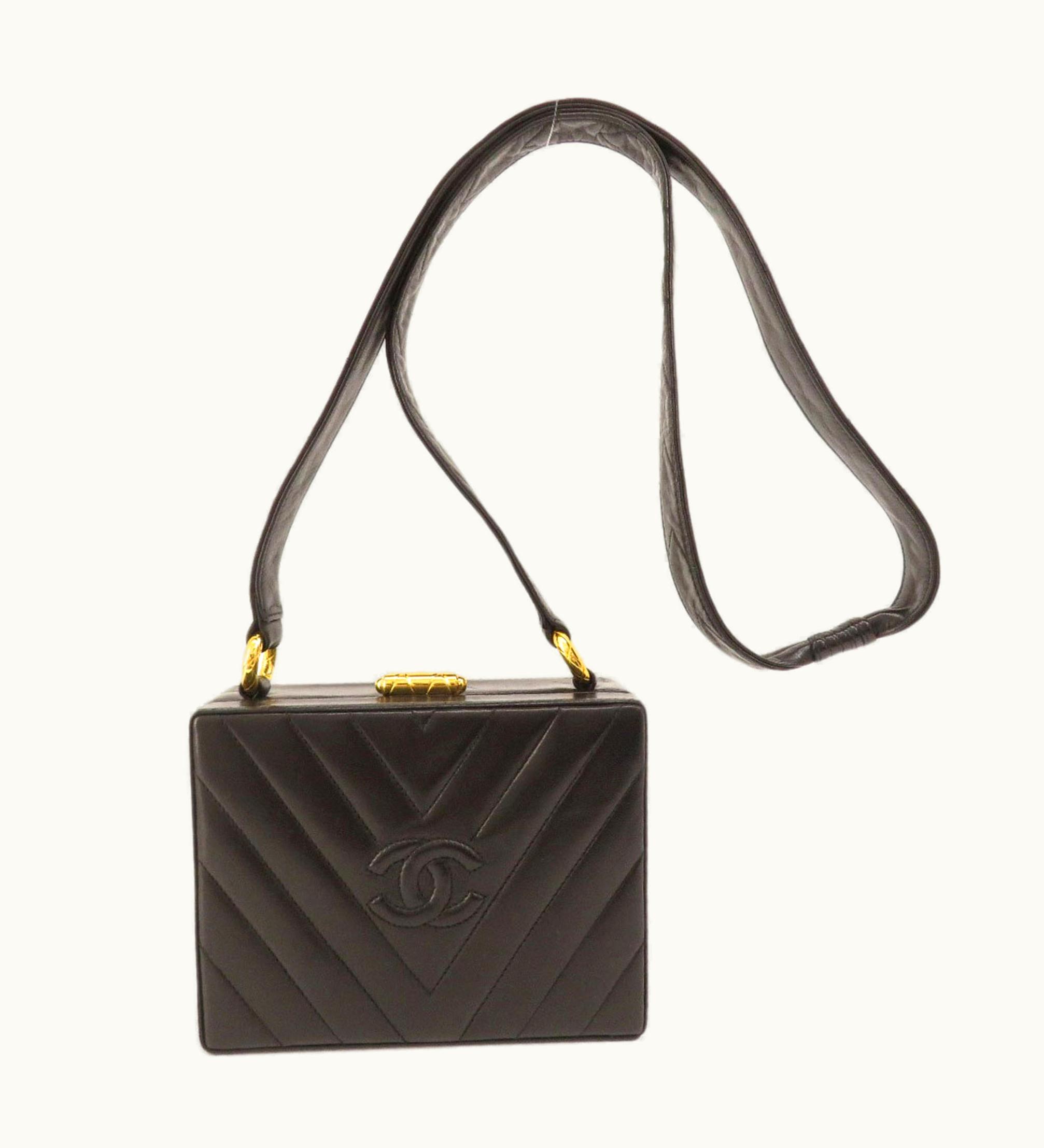 Chanel Chanel V Stitch Coco Mark Shoulder Bag Lambskin Women's