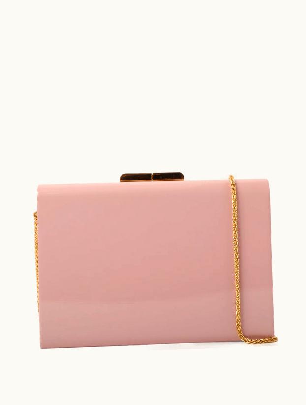 Salvatore Ferragamo Salvatore Ferragamo Logo Plate Metal Clasp Box Chain Bag Pink