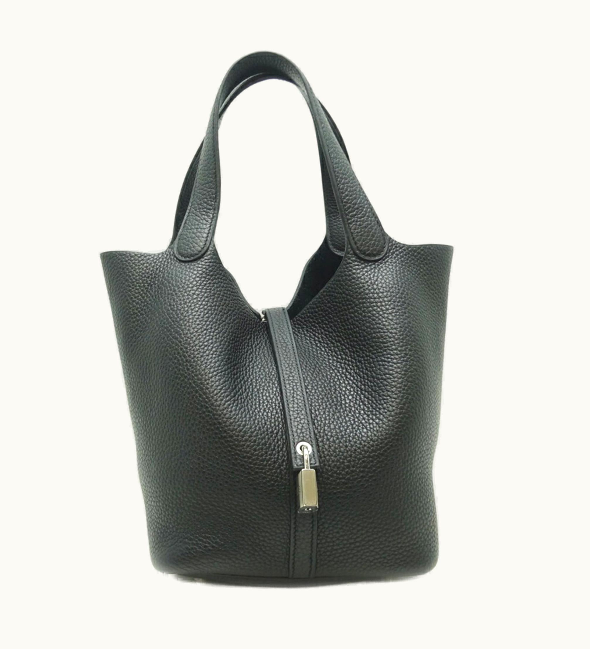 Hermès Hermès Picotin Lock MM Y Engraved [Made In 2020] Women's Handbag Taurillon Clemence Noir [Black]