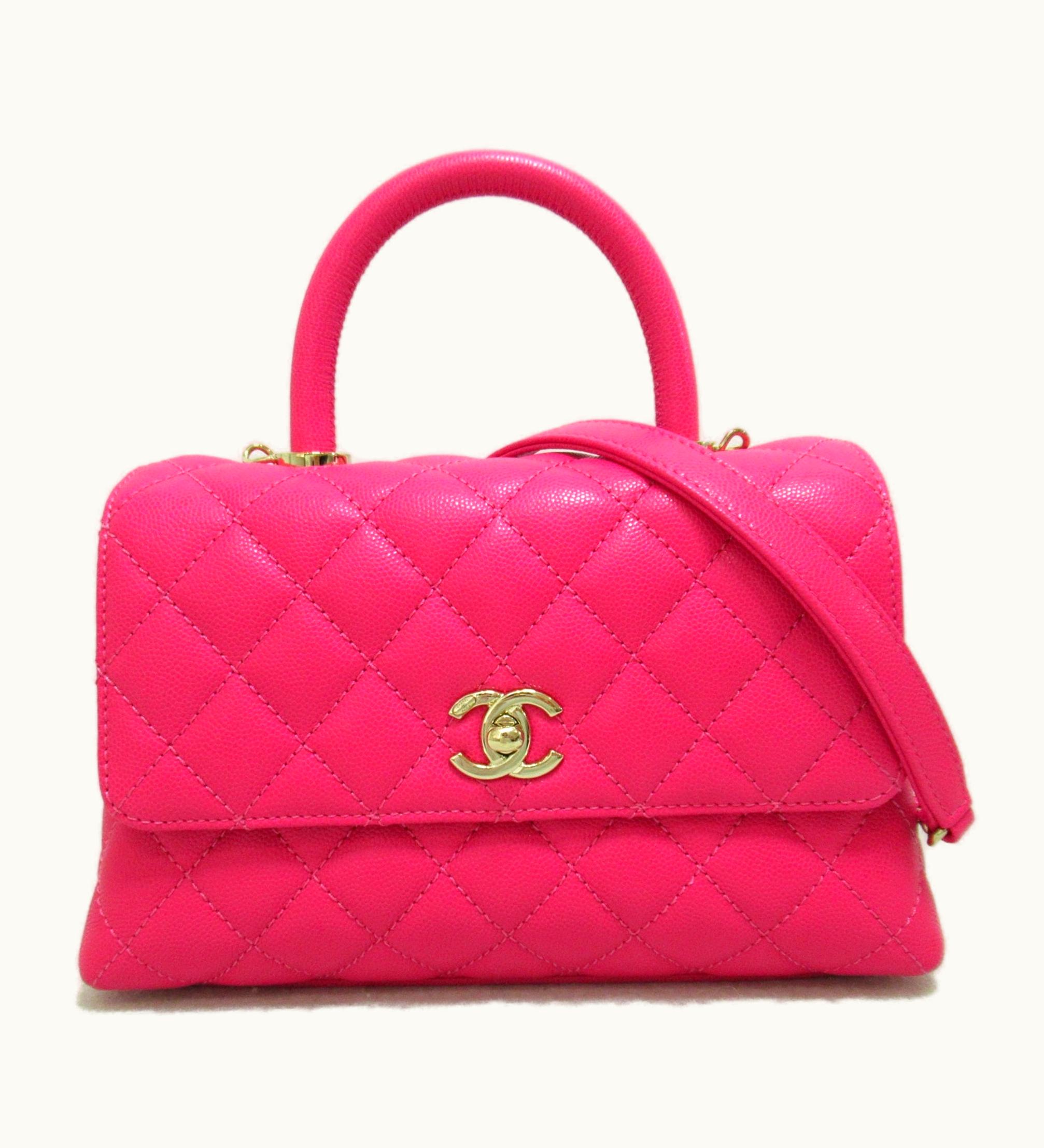 Chanel Chanel Top Handle Matelasse Chainshoulder Bag Pink Caviar Skin [Grained Calf]