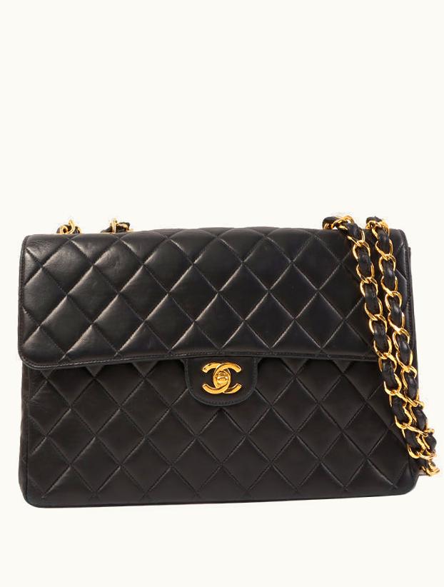 Chanel Chanel Classic Flap Chain Bag Jumbo BlackLuxury Vintage Shoulder Bag