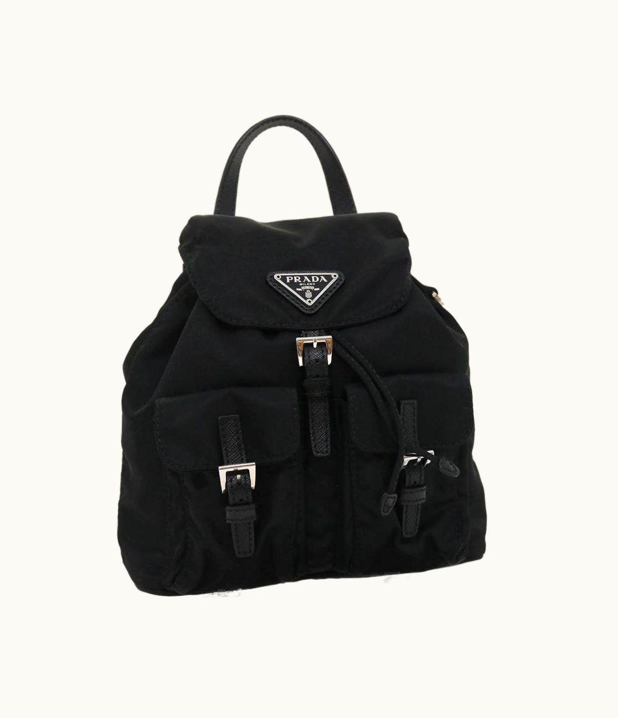 Prada Prada Chain Mini Shoulder Bag Nylon Black 1Bh029 V44 F0002