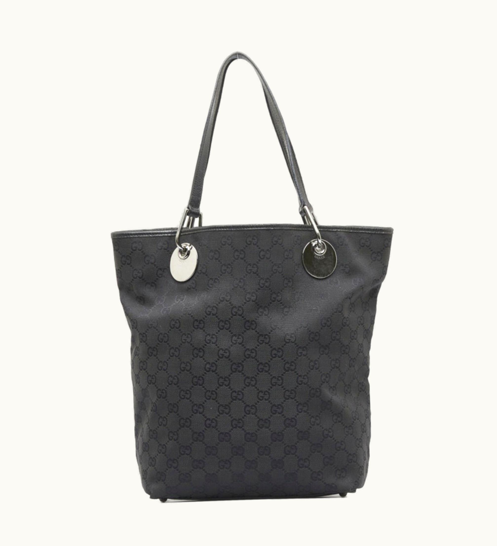 Gucci Gucci 120836 GG Canvas Women's Tote Bag Black