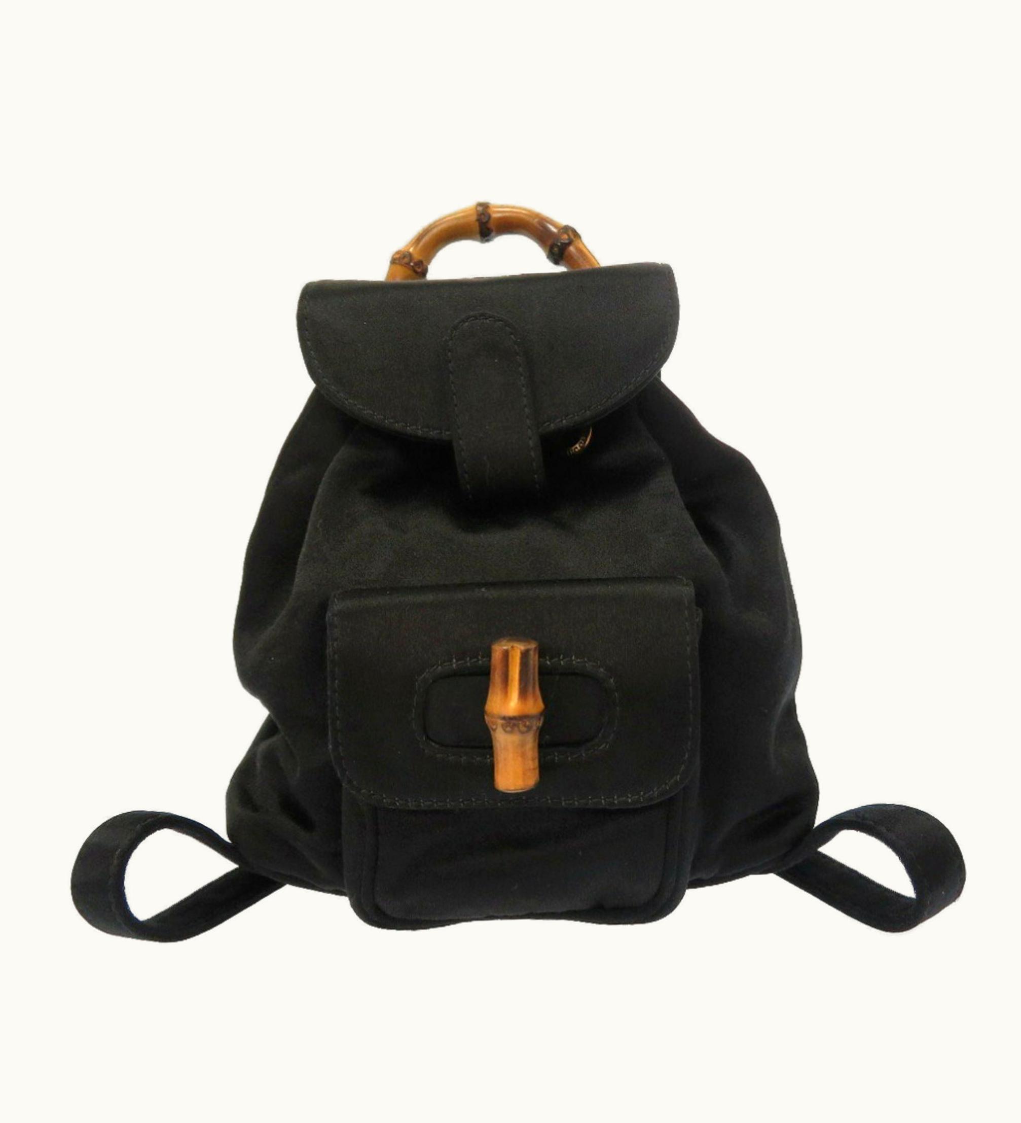 Gucci Gucci Bamboo Satin Black 005 4781 0319 Rucksack Backpack Bag 0059 Gucci