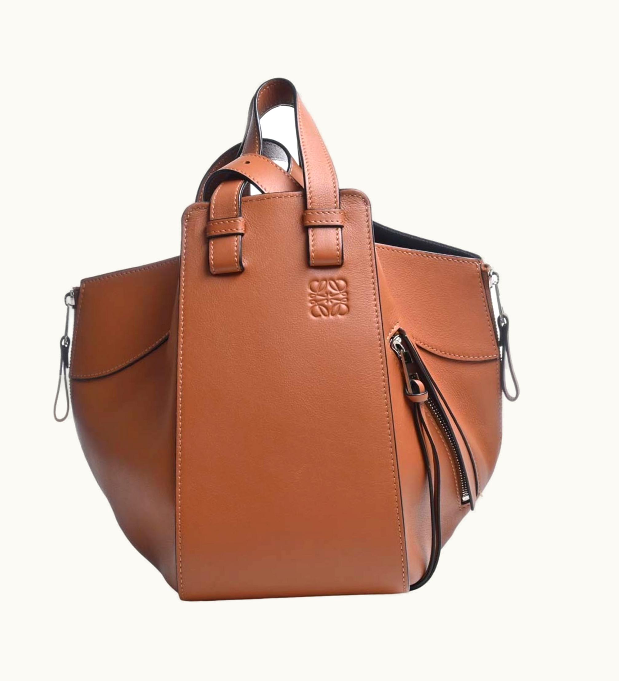 Loewe Loewe Leather Hammock Small 2Way Handbag Brown Ladies