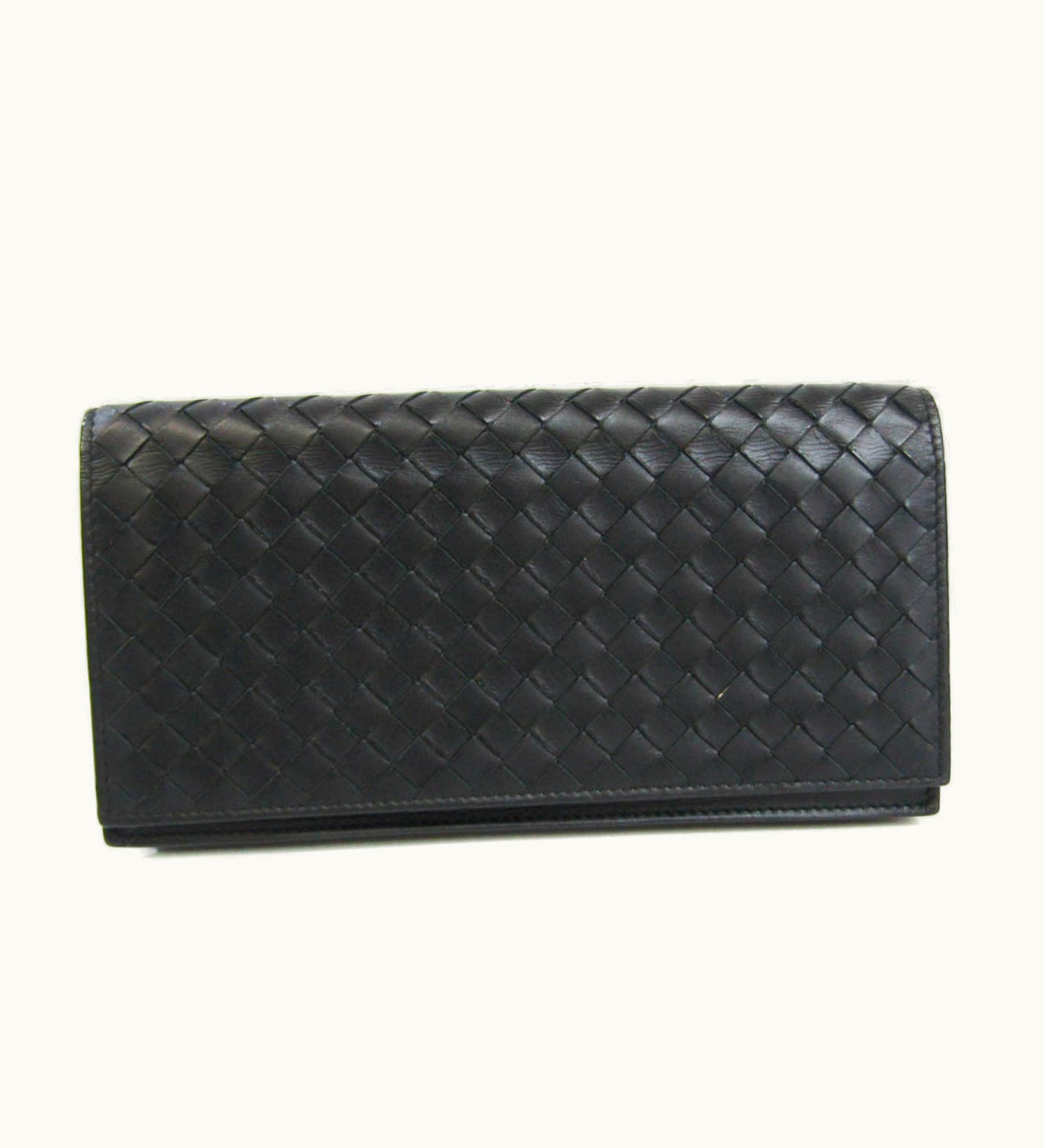 Bottega Veneta Bottega Veneta Intrecciato Women, Men Leather Long Wallet [Bi-Fold] Black