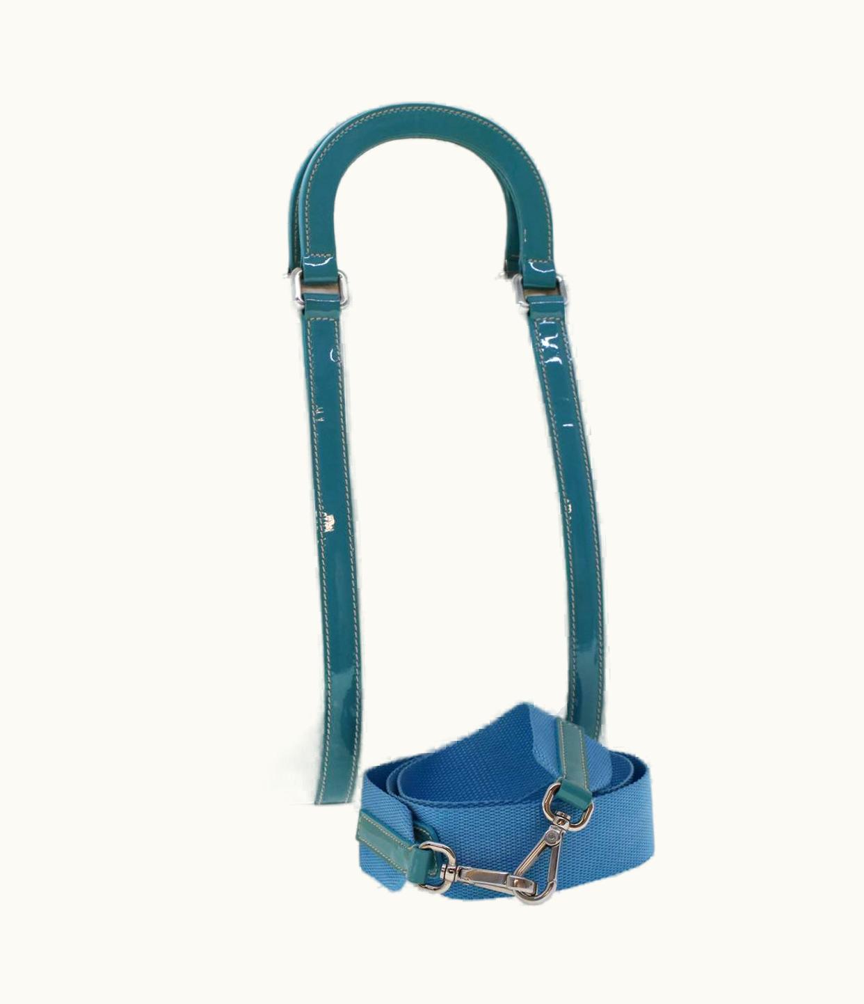 Prada Prada Hand Bag Nylon 2Way White Turquoise Blue